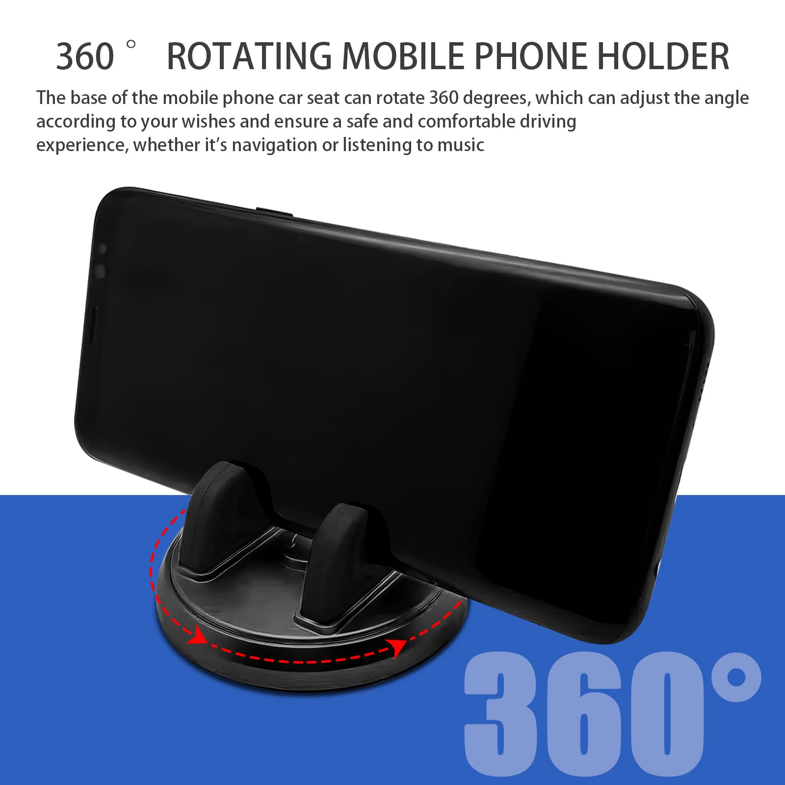 1 soporte para teléfono celular para salpicadero de coche, diseño de rotación horizontal vertical, soporte para teléfono de vehículo, accesorios universales para teléfonos inteligentes