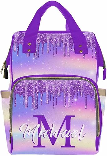 Bolsa de pañales personalizada con nombre personalizado Mochila de bebé para mujeres y hombres, Color 07, Personalizado