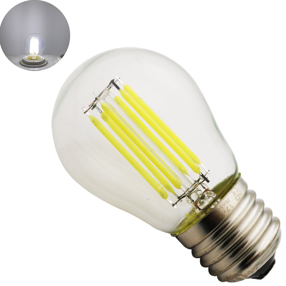 G45, żarówki LED, E27, 6 W, porównywalne z żarówką 50 W, 450 lumenów, AC 220 V, ciepła biel G45, żarówka przezroczysta szkło, 12 sztuk