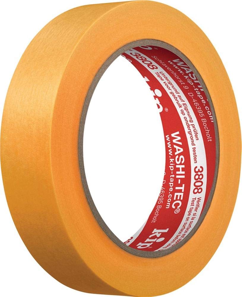 KIP Abdeckband 3808 WASHI-TEC® Premium glatt gelb L.50m B.36mm, 6 Rollen