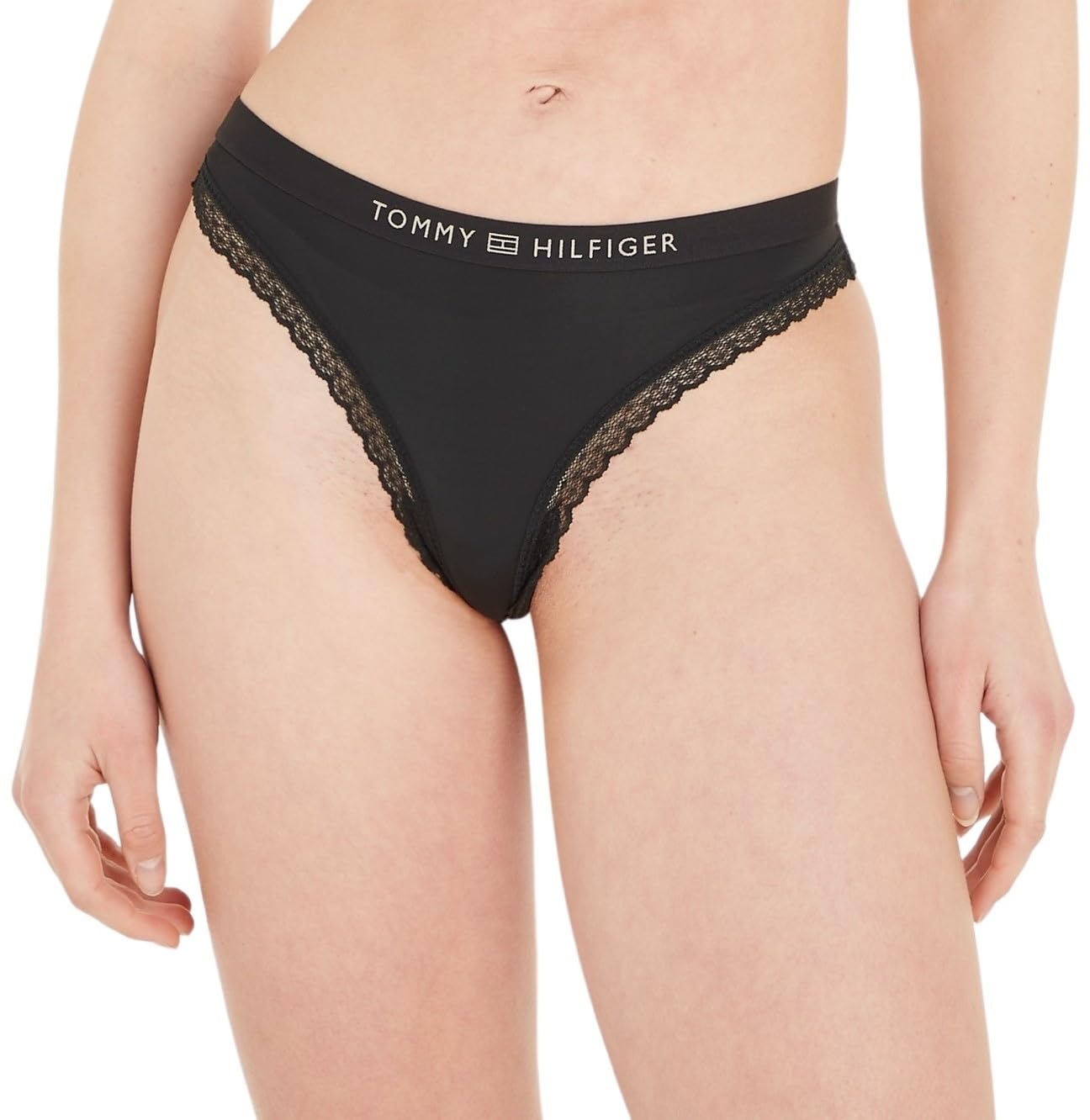 Tommy Hilfiger Women’s Thong, Black (Black), L