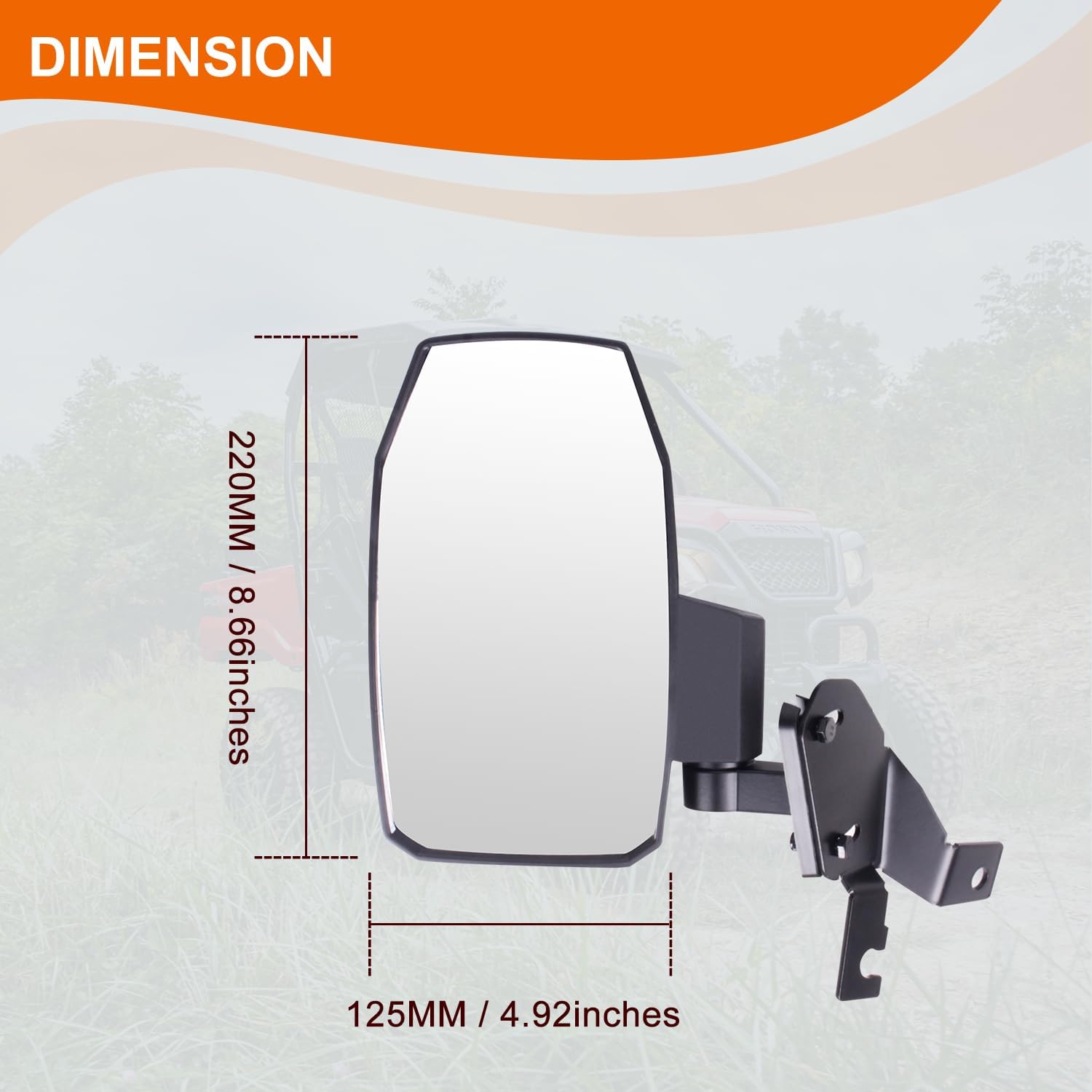 Rearview Side Mirrors Compatible with 2021-2025 Honda Pioneer 520; 2015-2023 Pioneer 500 Accessories Adjustable High-Definition Folding Convex Side Mirrors (2PCS)