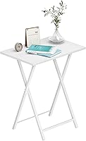 Vista 9 de HOOBRO Folding TV Tray Tables, Set of 2 Side Table for Small Space, Industrial Snack Tables for Eating at Couch, Stable Metal Frame, Easy Assembly