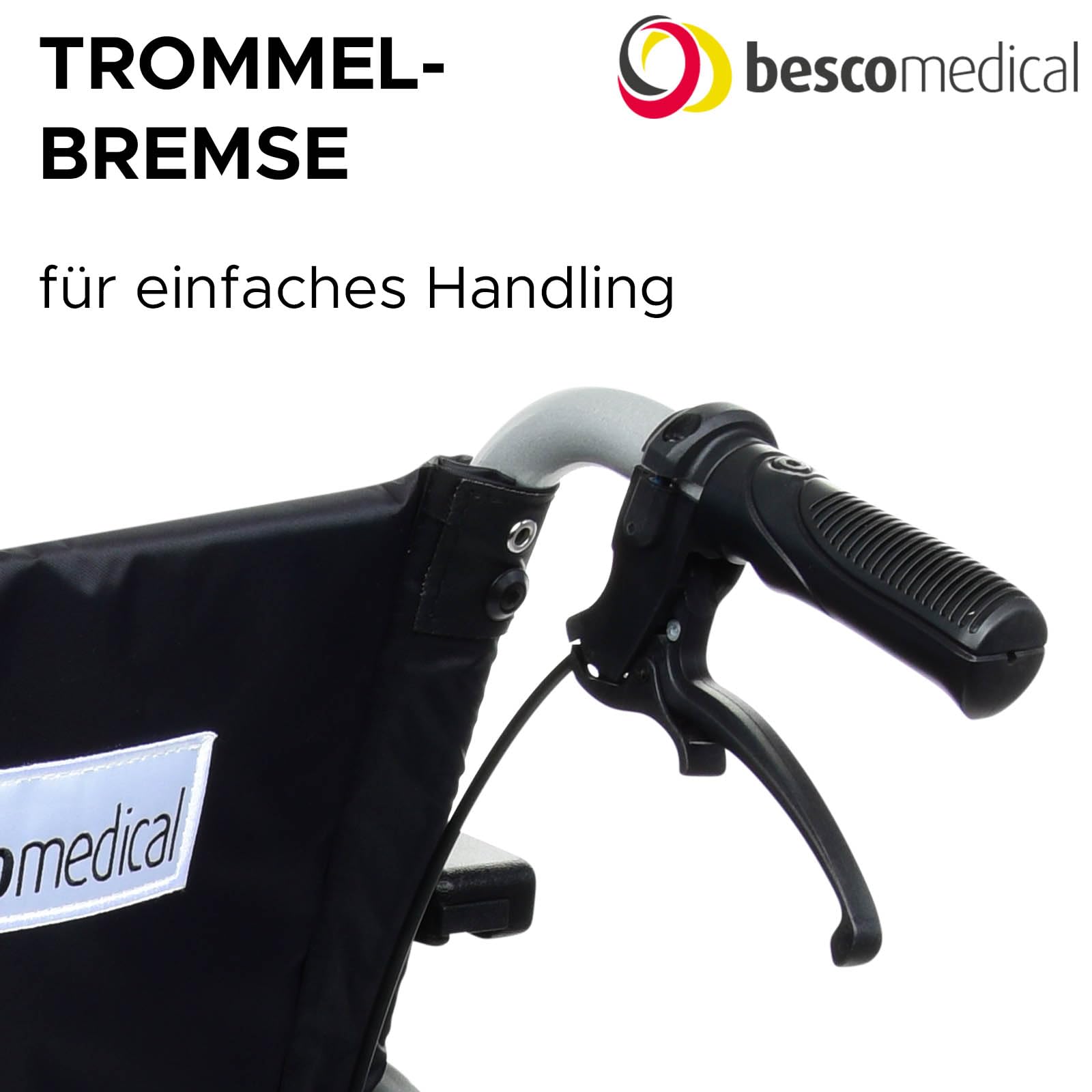 Leichtgewicht Rollstuhl PRIMUS ML 2.0 - Sitzbreite 38 cm - bis 130 kg | Faltbarer Transportrollstuhl mit Trommelbremse - Reise-Rollstuhl mit Steckachsensystem - Fußstützen & Armlehnen klappbar