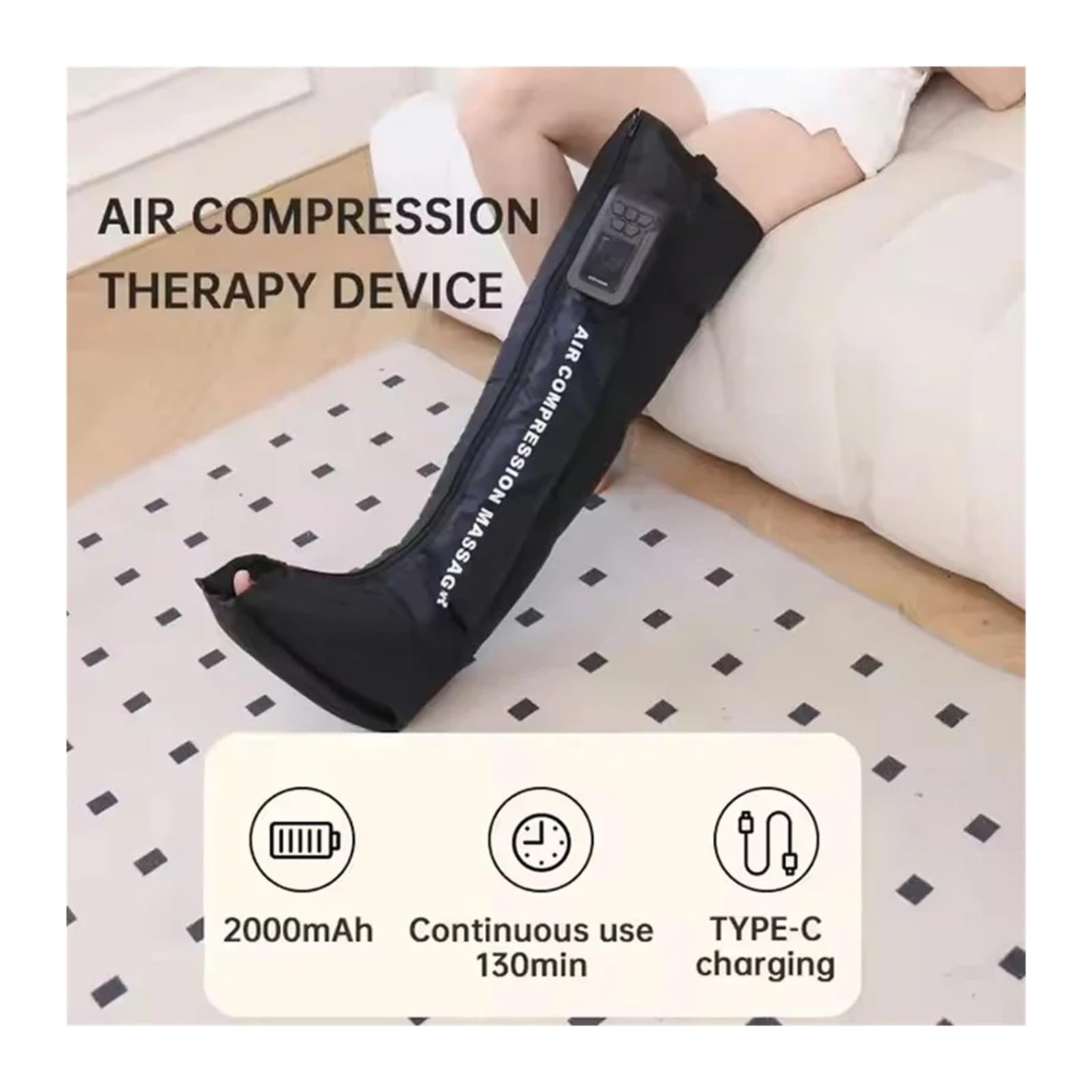 Masajeador de piernas con compresión aire for mejorar el masaje pies y la recuperación. Botas entrenamiento secuencial para la mayoría de tamaños(Two legs)