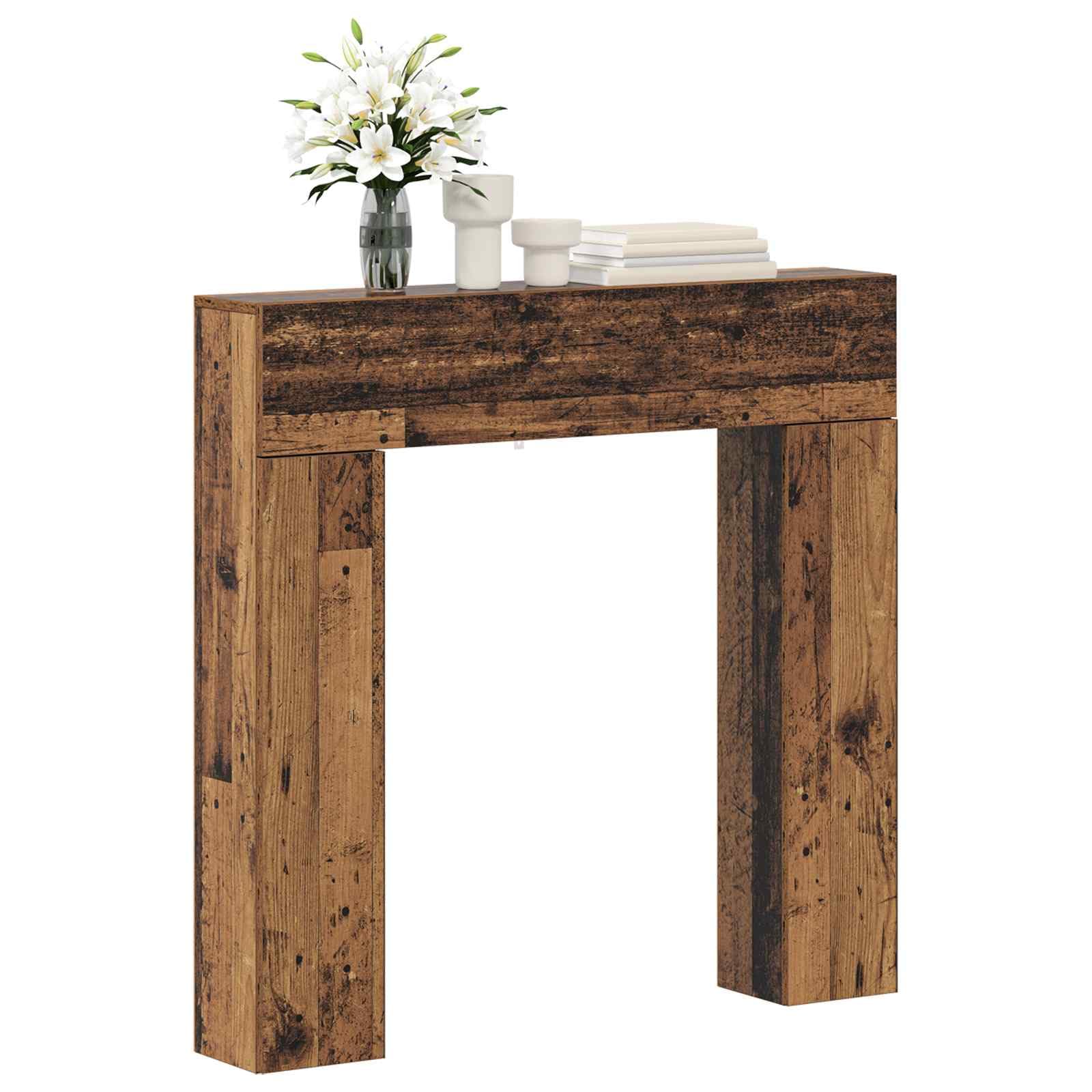 vidaXL Fireplace Surround Old Wood 102 x 18 x 100.5 cm Engineered Wood