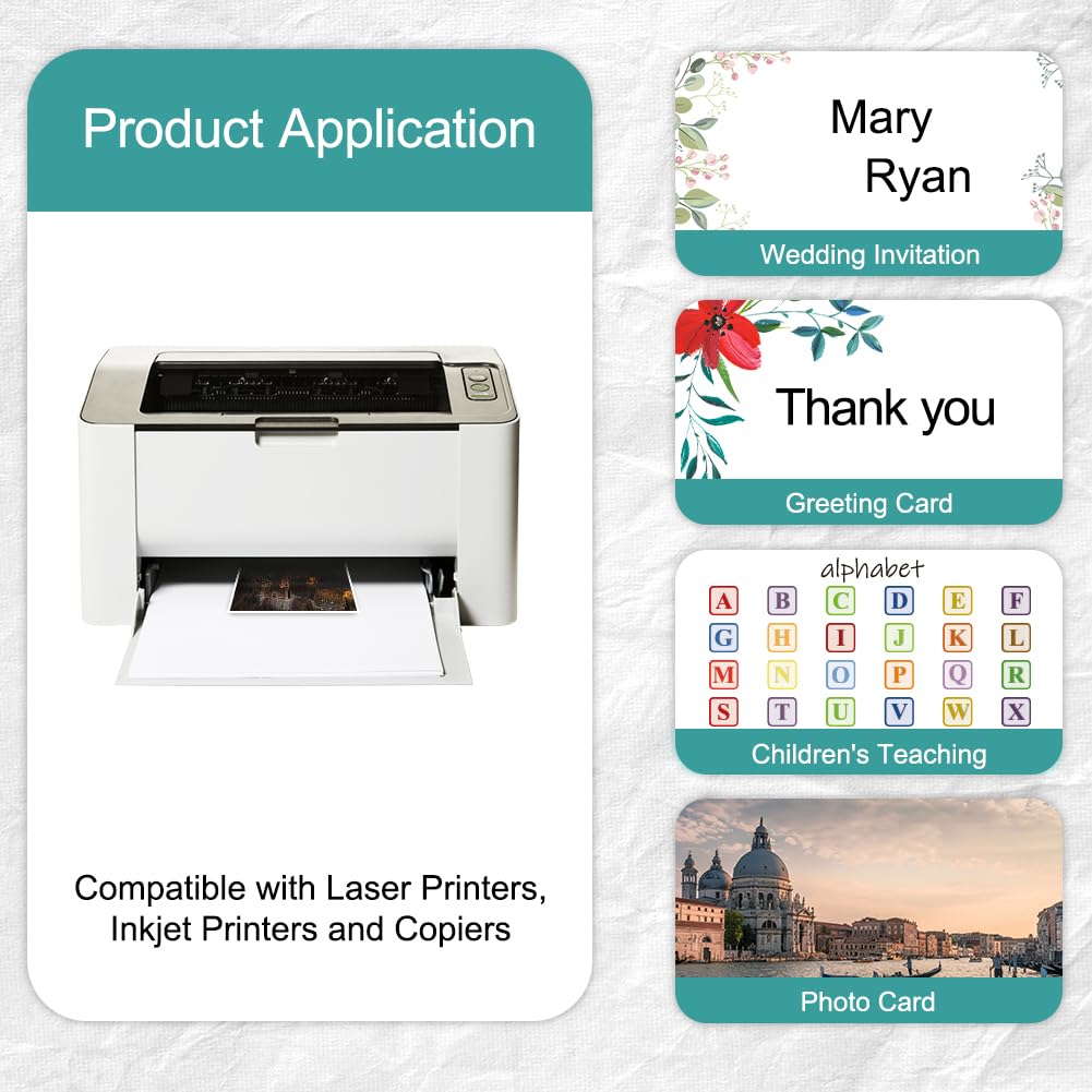 Cartes Postales Vierges A6 54pcs Blanc 15x10cm 210g/m² pour Imprimante Écriture DIY
