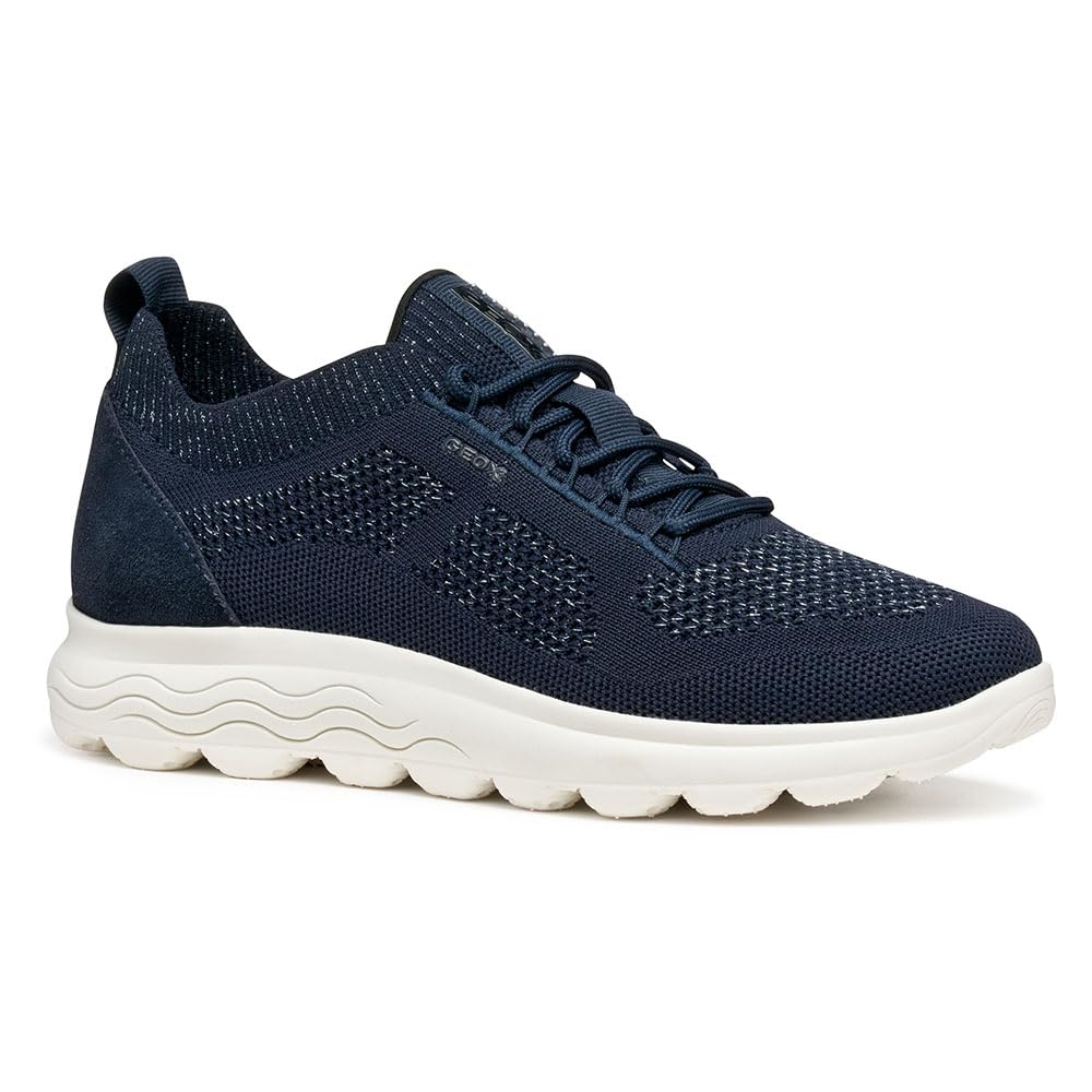 Geox Women's D SPHERICA E Sneaker, Navy, 7 UK