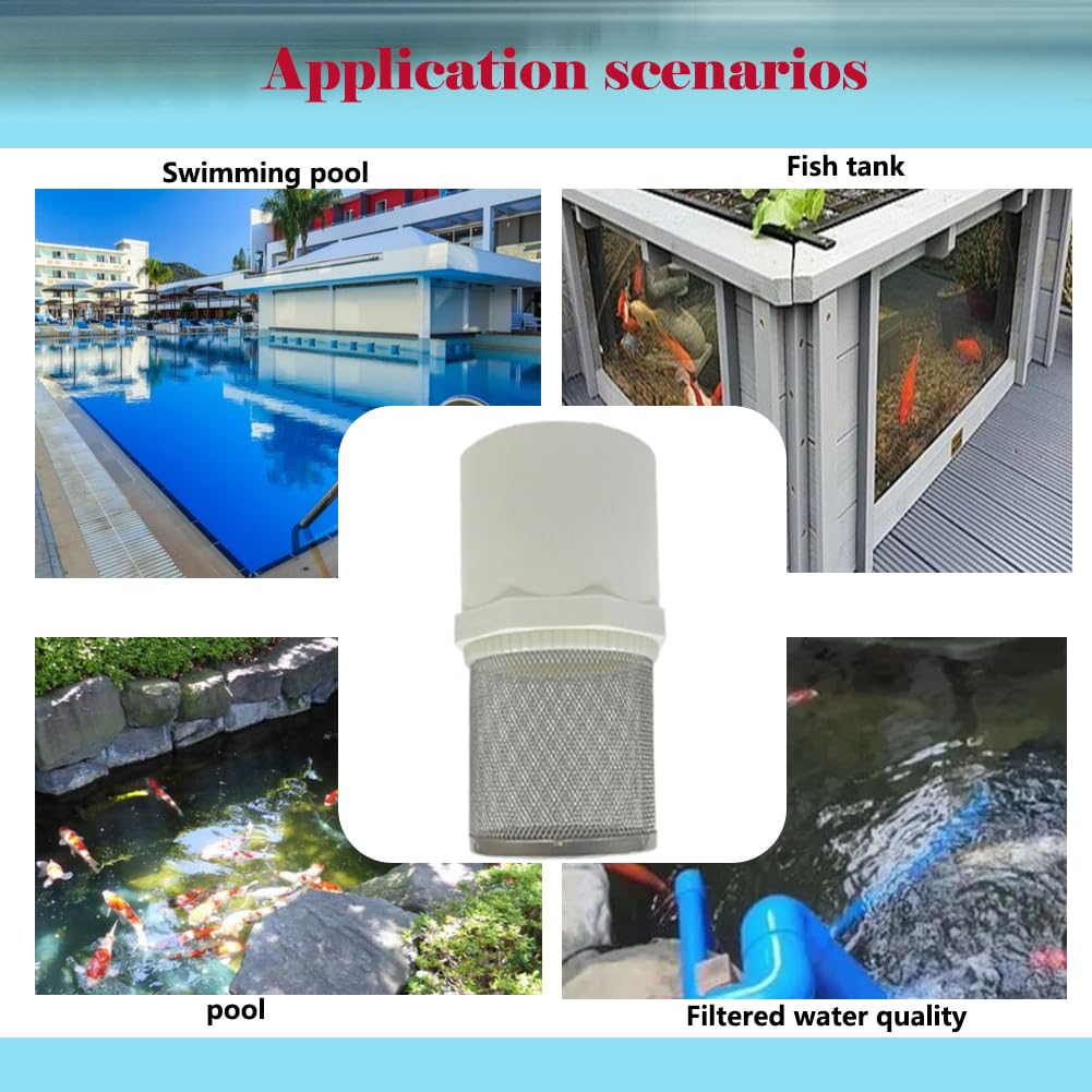 DN50/2 inch Suction Strainers Stainless Steel Filter Cover Connected to DN50/2 inchPVC Water Pipe Used to Remove Debris and Reduce Solid Entry — Amazon image 5