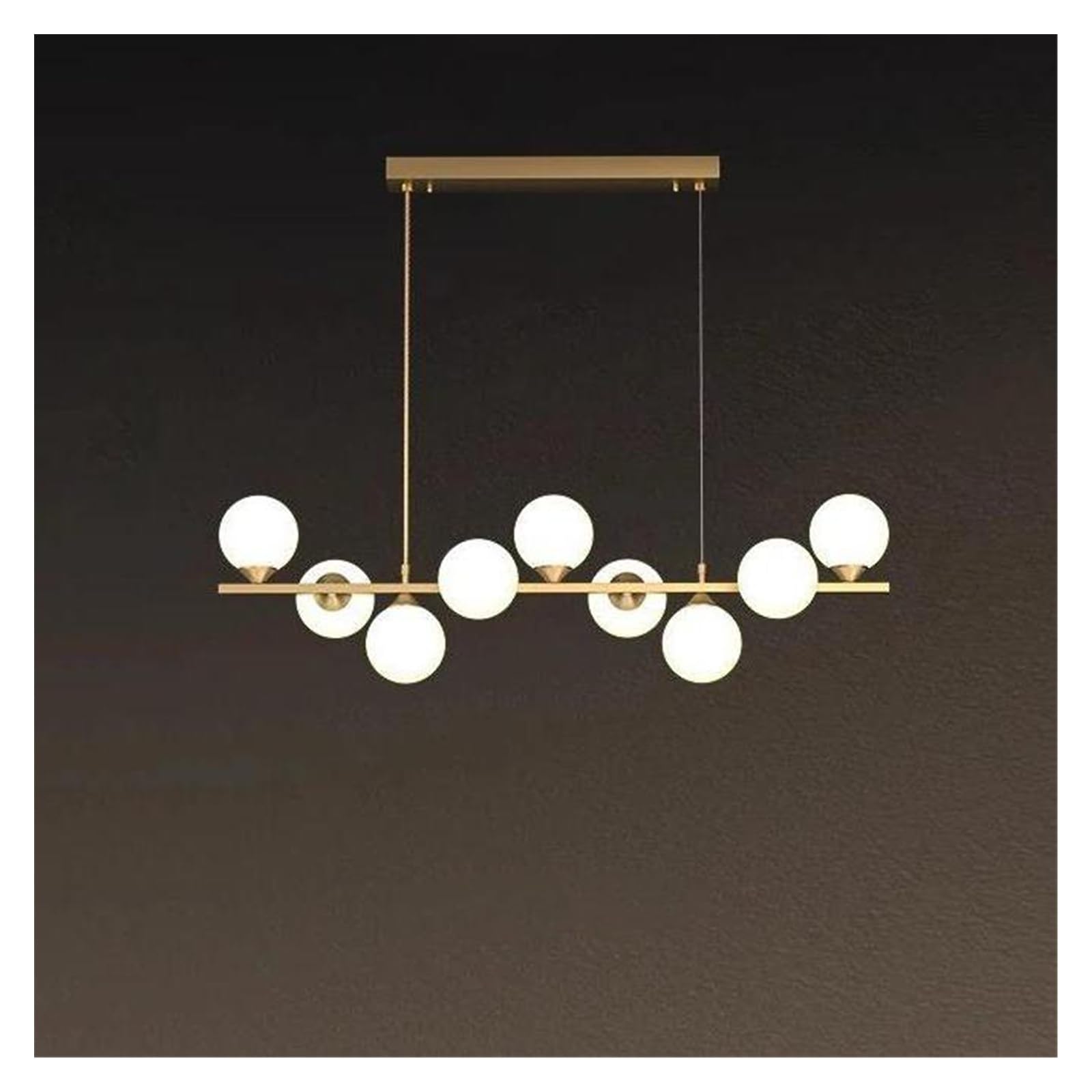 Lustre moderne en verre et structure dorée haut de gamme pour intérieur chic