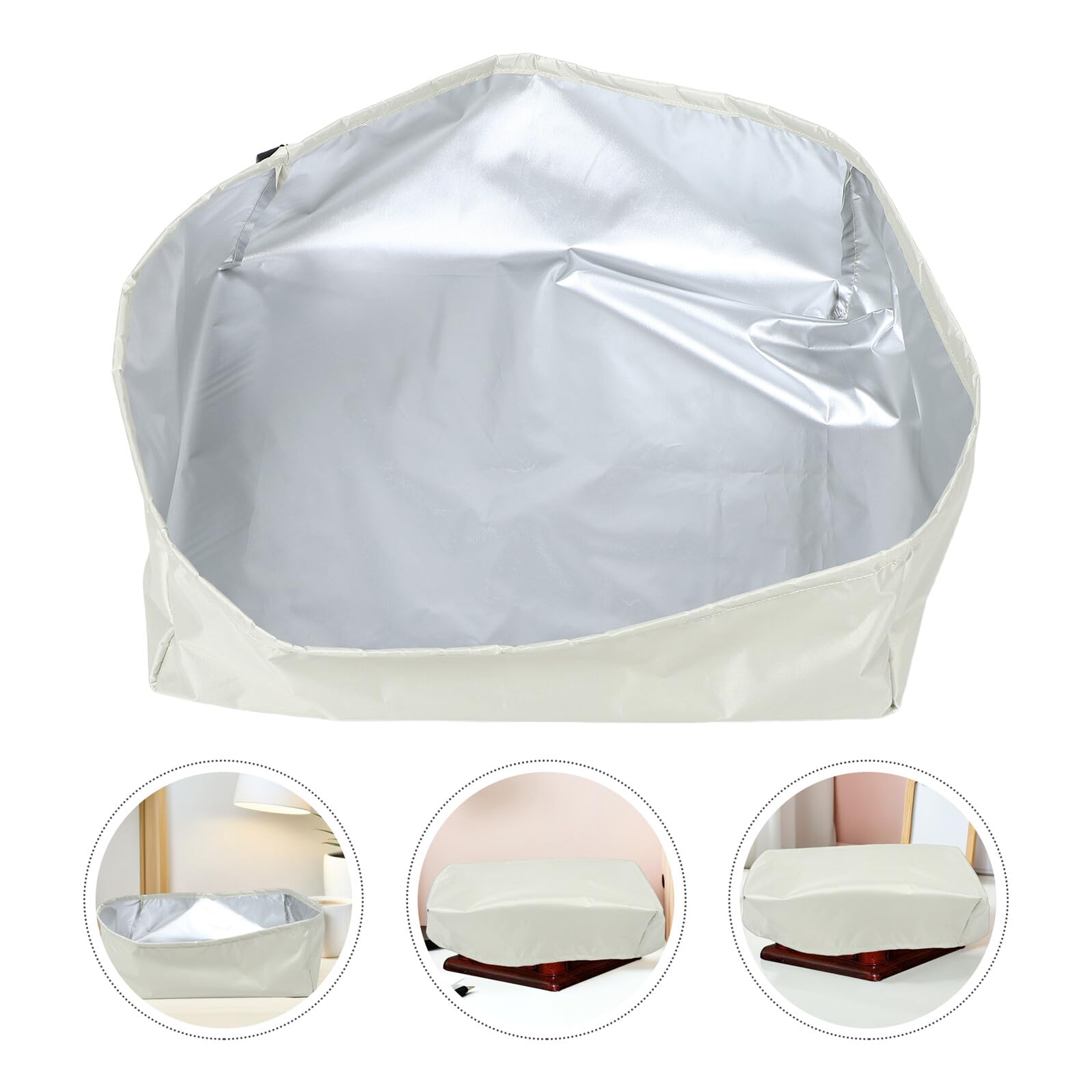 Angoily Housse Anti-poussière Protection pour Platine Vinyle Vintage Beige en Tissu Oxford pour Tourne-disque Résistante aux Rayures et Portable en Salon ou Chambre