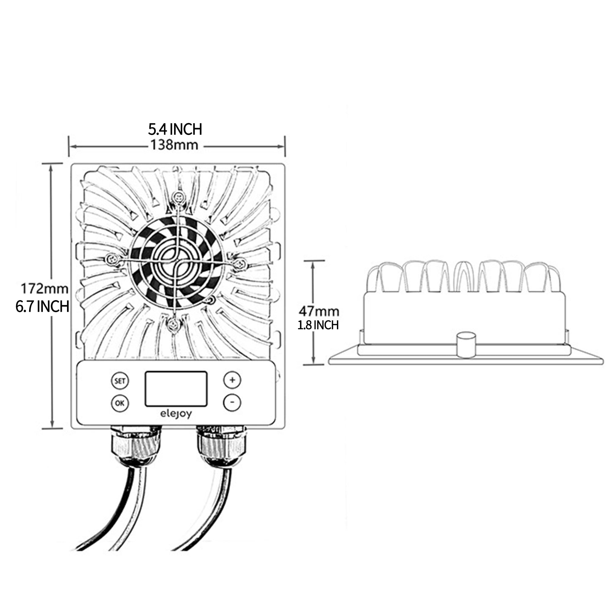 ELE 600W MPPT Solar Laderegler - Step-Down (Abwärtswandler), 12V/24V Auto, Max. 55V Eingang - Neues LCD-Display & Smarte aktive Kühlung - IP65 Aluminiumgehäuse, Lithium/Blei-Säure kompatibel