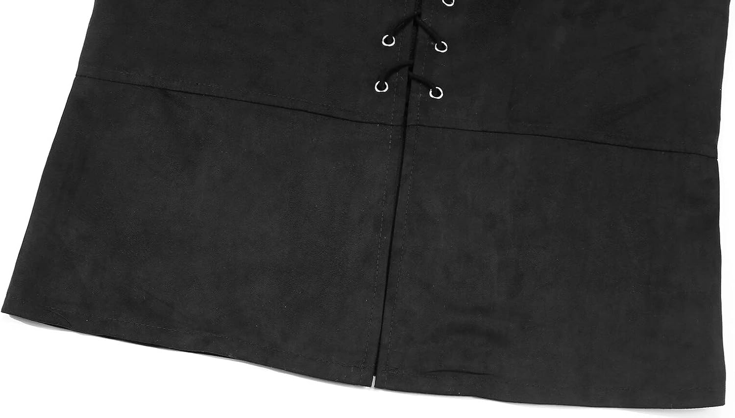 EverLove Men's Steampunk Vintage Medieval Vest Renaissance Lace-up Waistcoat Plus Size Pirate Costume Top - Image 4