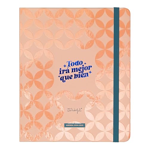 Mr.Wonderful Agenda scolaire hebdomadaire 2024-25 18 mois, Tout ira mieux que bien avec organisation hebdomadaire Style Office