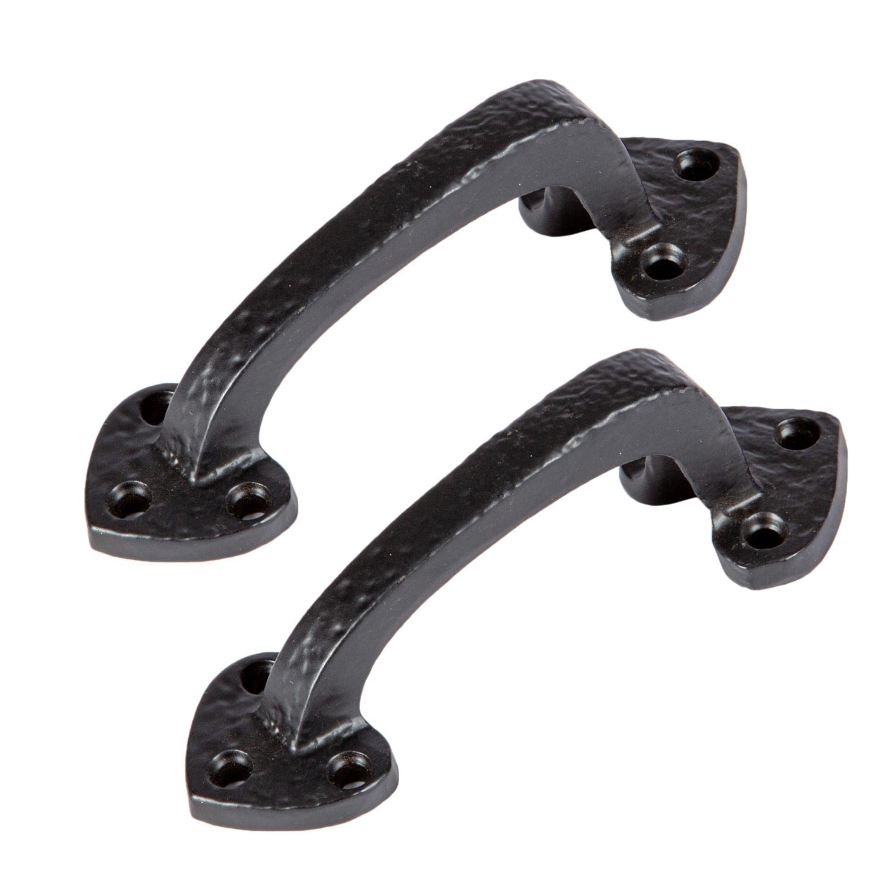 Hammer and Tongs - Rustic Arrowhead Door Handle - H100mm - Black - Pack of 2