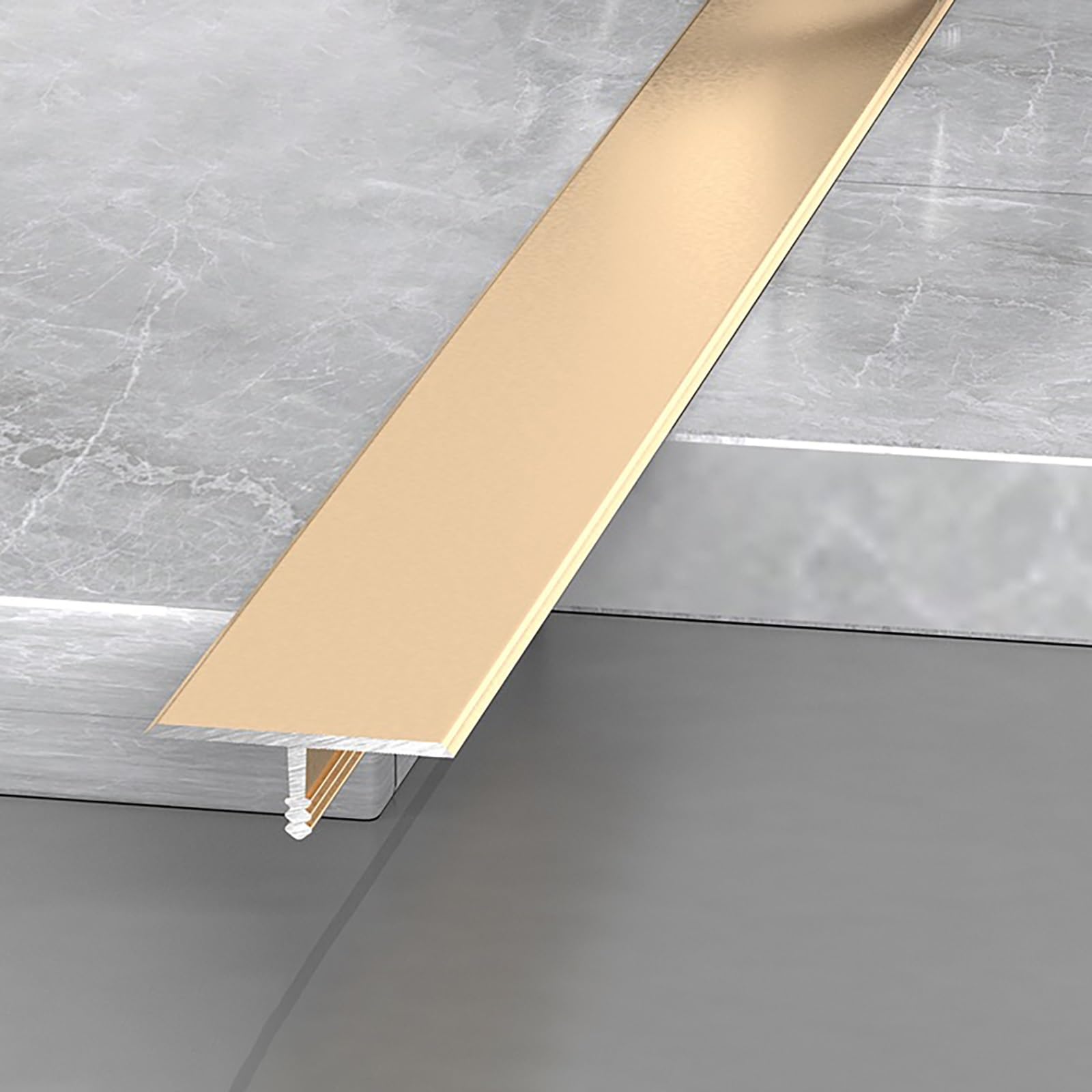 Raouoae Threshold Strips For Doorways 90cm*3 Pcs Flat Divider Strip Tile Trim And Laminate Door Threshold Strip For Seamless Floor Transitions Between Rooms(Gold,Width:33 mm)