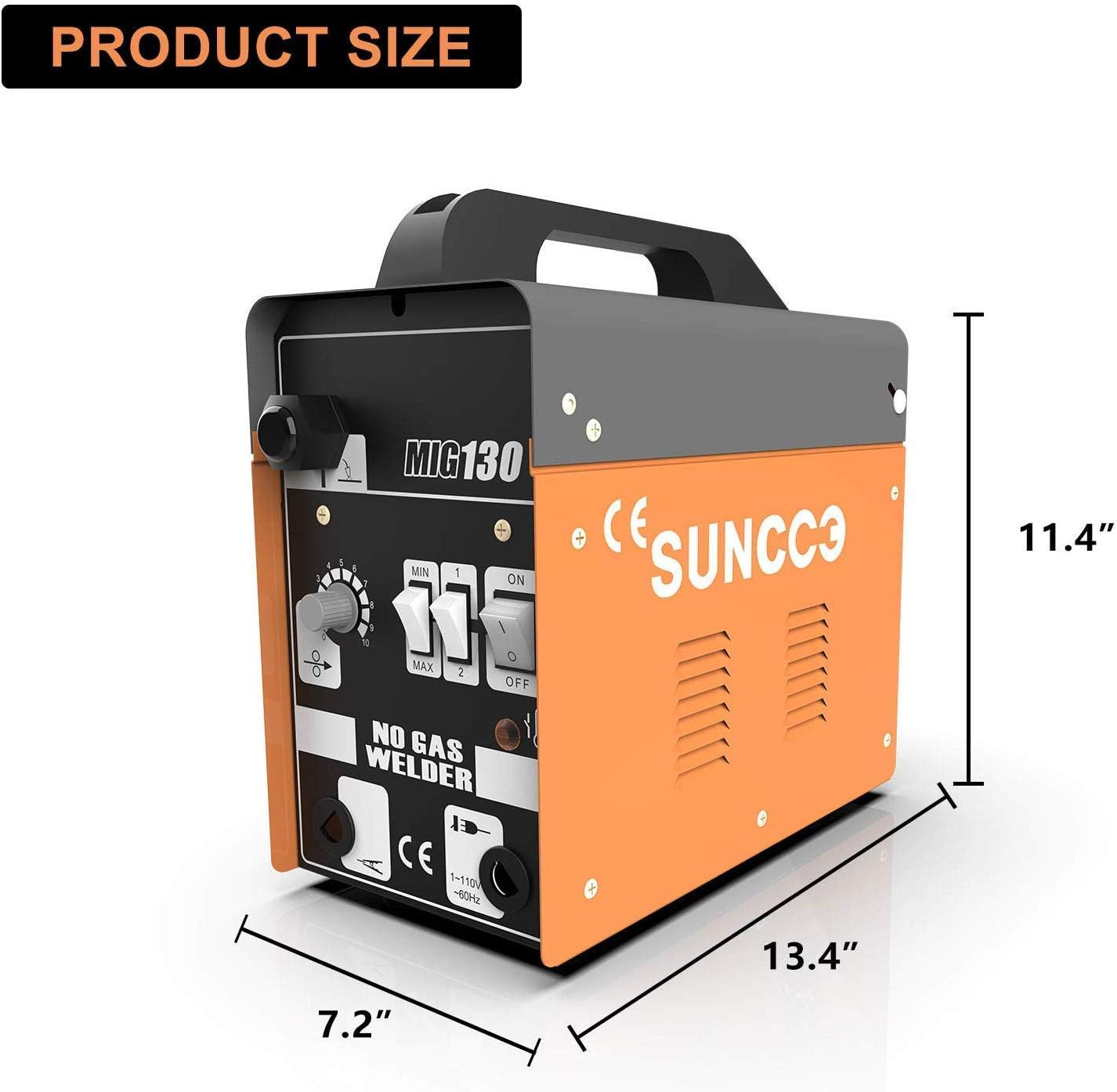 Bеѕt Dеаl Chеар 🛒 SUNCOO 130 MIG Welder Flux Core Wire Automatic Feed Gasless Little Welder Portable Welding Machine 110 Volt,Orange