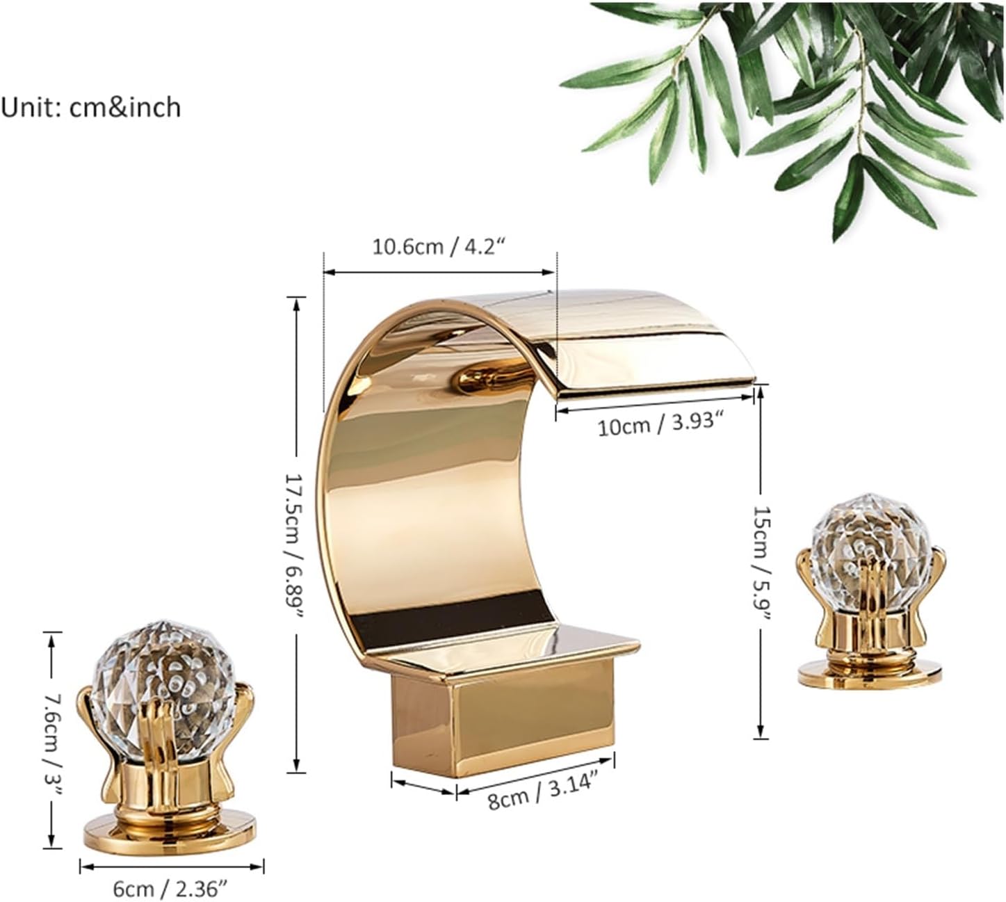 Gold Basin Faucet Bathroom Waterfall Sink Faucet Widespread Hot Cold Water Mixer Tap Waterfall Bathroom Faucet Torneiras(Chrome)