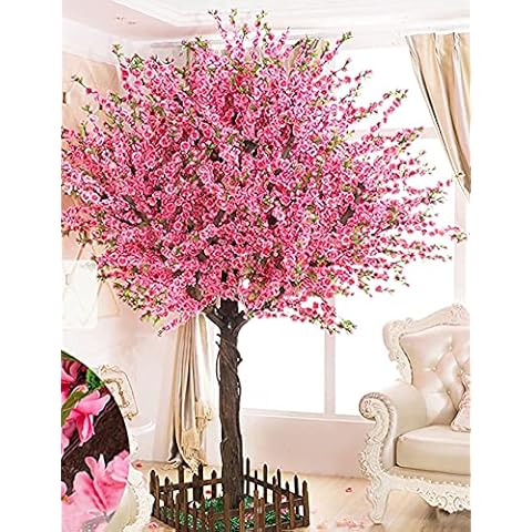 Gorgeous Artificial Cherry Blossom Trees Pink Fake Sakura Flower Indoor Outdoor Home Office (4FT Tall/1.2M) Cover