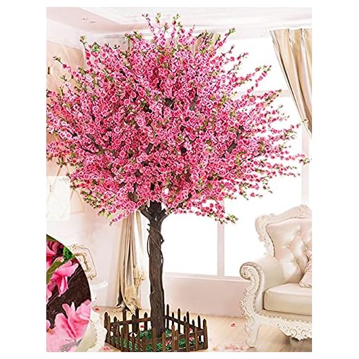 Gorgeous Artificial Cherry Blossom Trees Pink Fake Sakura Flower Indoor Outdoor Home Office (6FT Tall/1.8M)