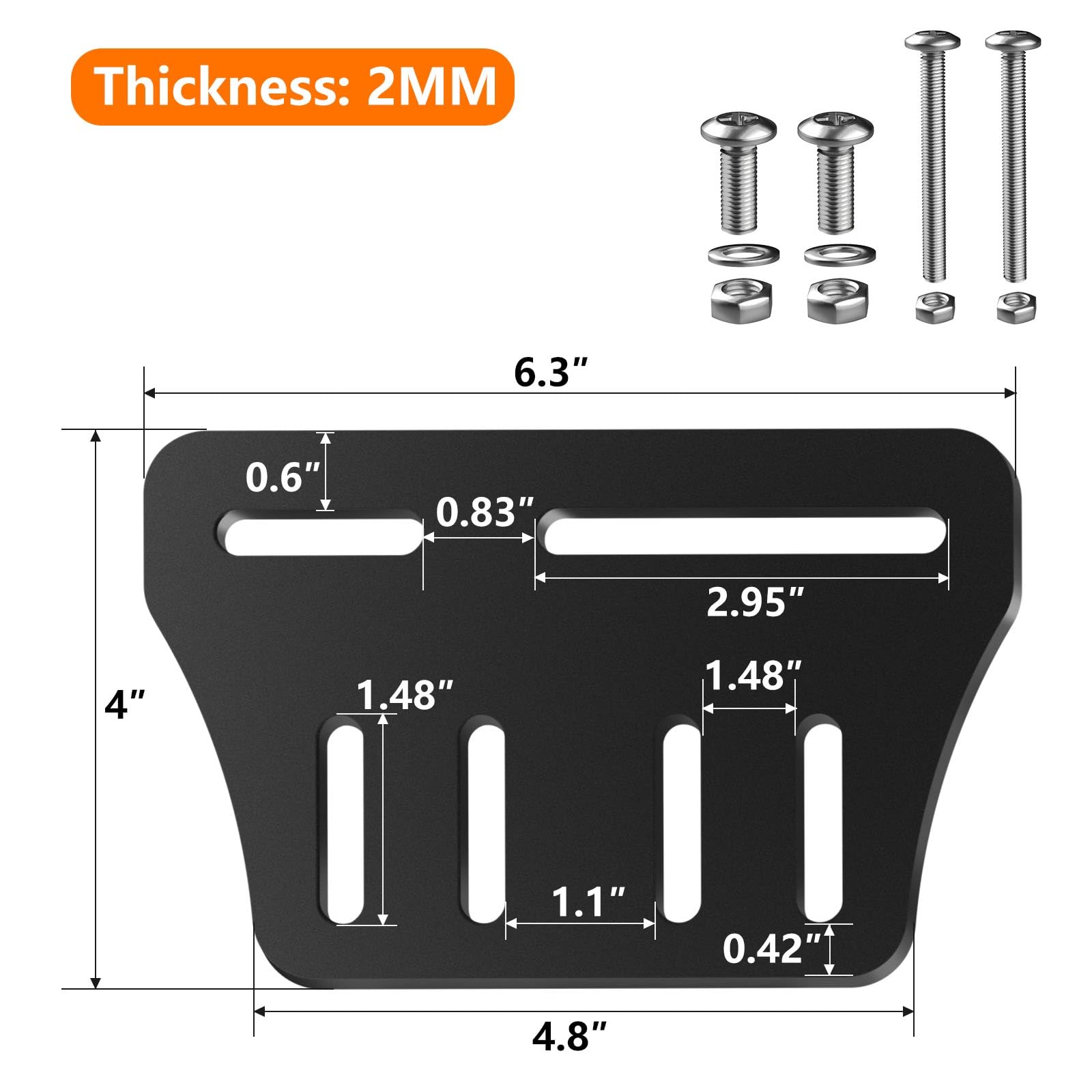 YIDAHOOG 2Pcs Bed Frame Brackets Adapter for Headboard Extra, Queen Bed Modification Plate Headboard Attachment Bracket with Hardware headboard kit for Adjustable Bed?with Mounting Bolts (Black)