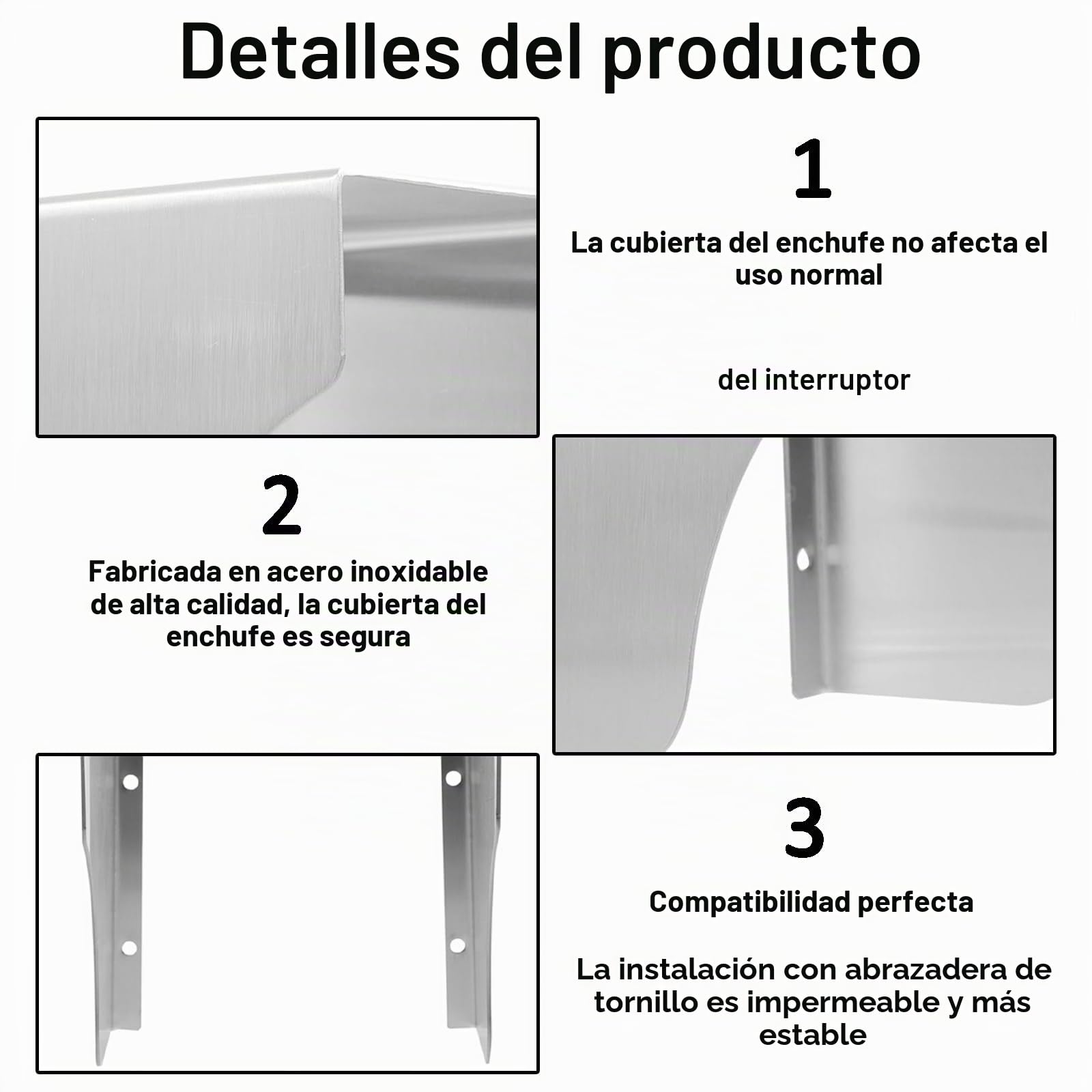 Cubierta De Lluvia De Acero Inoxidable,12x12x12cm Protección Contra la Intemperie de Acero Inoxidable, Exterior Impermeable Tapa Enchufes, Interruptor Protector de Enchufe, Tapa Timbre,para Interior