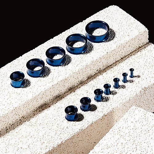 Longbeauty 6er Set/3-Farben Edelstahl Flesh Tunnel Set Schraubverschluss Ohr Expander Ohrplugs Stil B 12mm