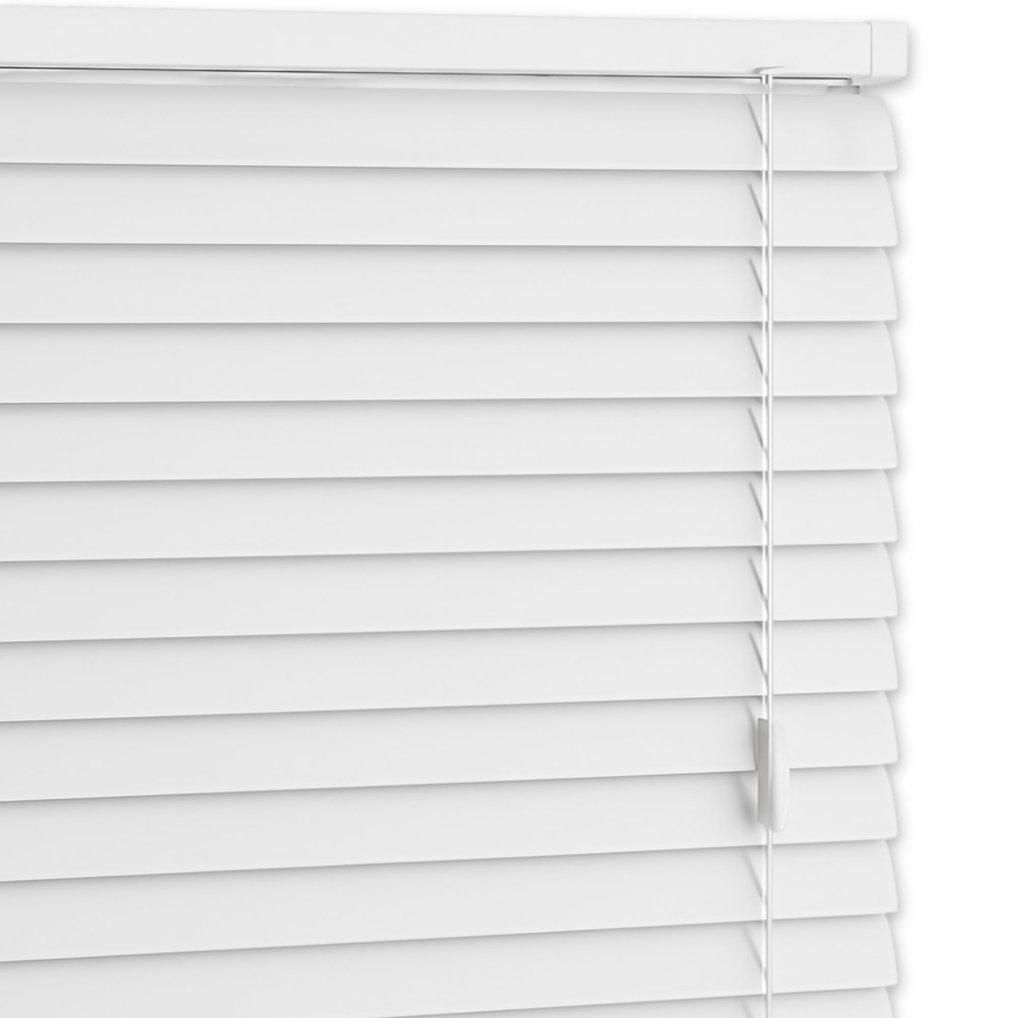 AQS - PVC Venetian Window Blinds - Easy Fit Curtains Trimmable Fittings - Windows Treatment Shutters Twist Open Close - Moisture Resistant Slats Wall & Recess Mount (White, 165W x 213H cm)