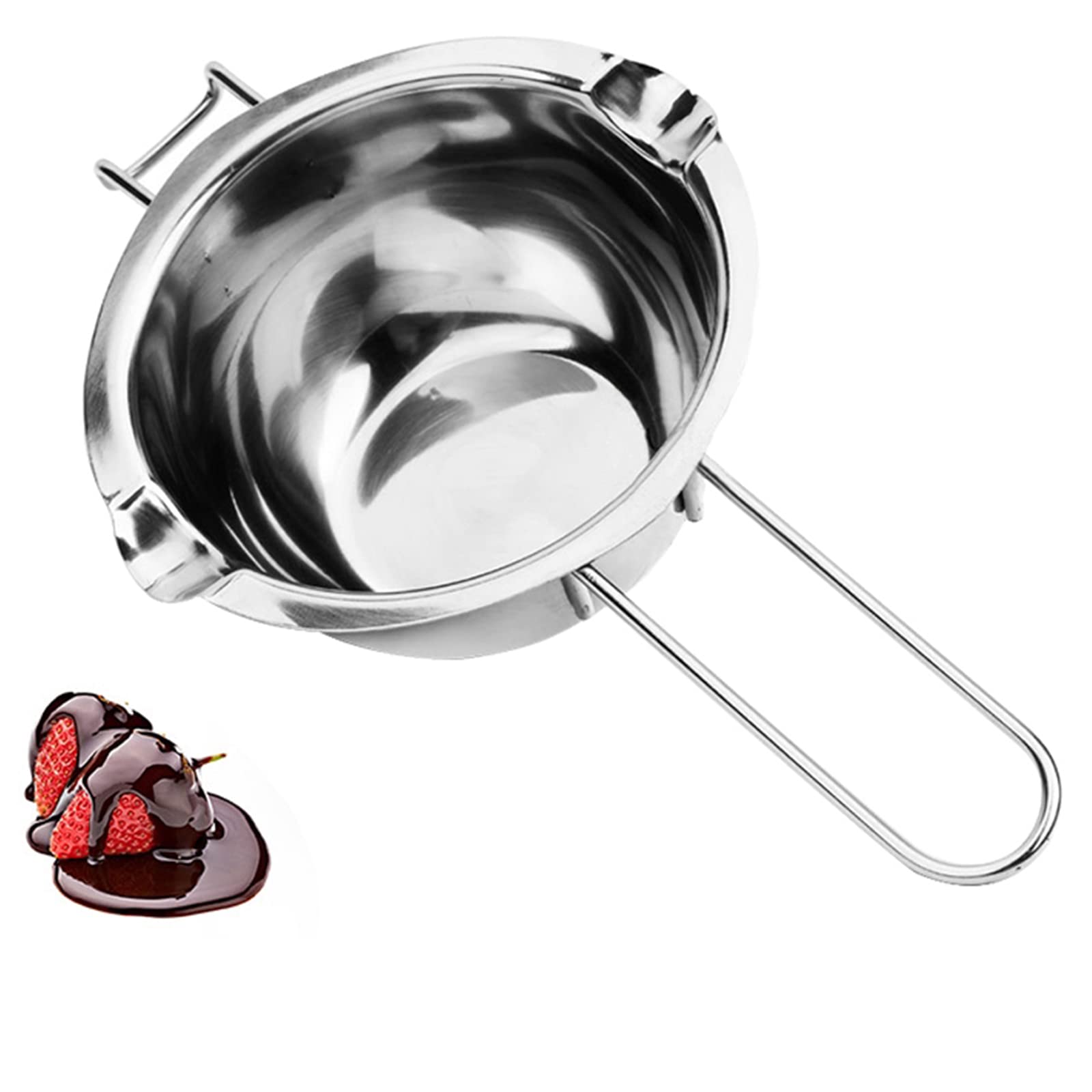 trabag 600ml waterbad smeltschaal, roestvrij staal 304 chocoladesmelten, smeltpot kaarswas, smeltkroes voor chocolade suiker boter kaas karamel kaars, chocoladesmeltpot