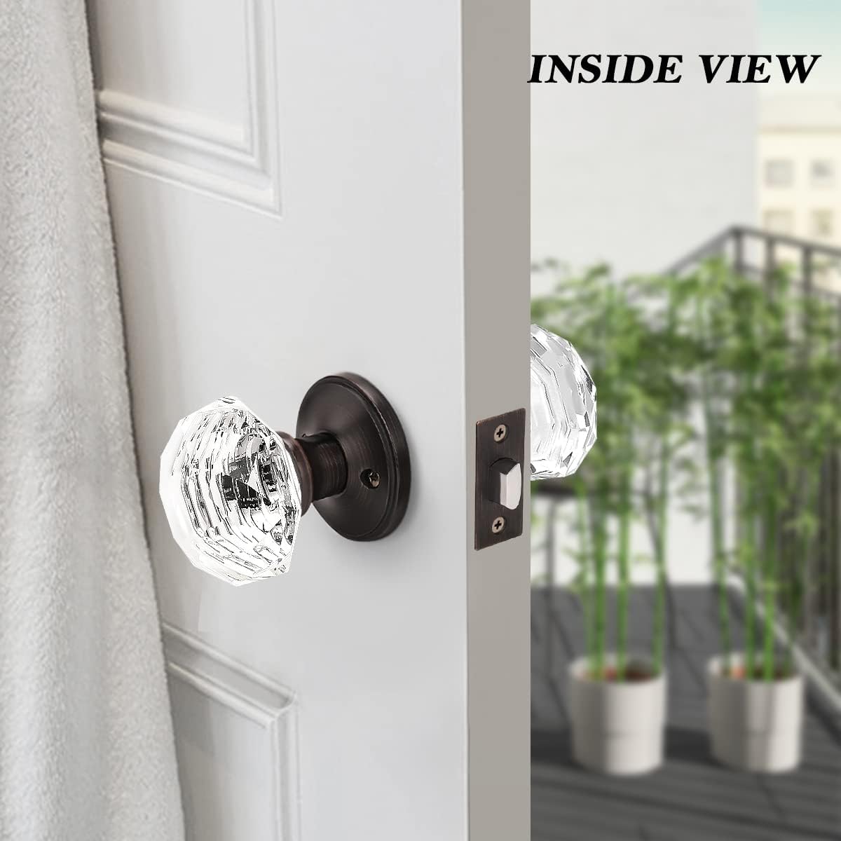 🛒 Crаzу Dеаlѕ Probrico Hardware (10 Pack) Diamond Crystal Door Knobs, Keyless Knobs Passage Function for Hall and Closet Doors, Classic Round Glass Door Lock Oil Rubbed Bronze for Replacing Broken Antique Lock