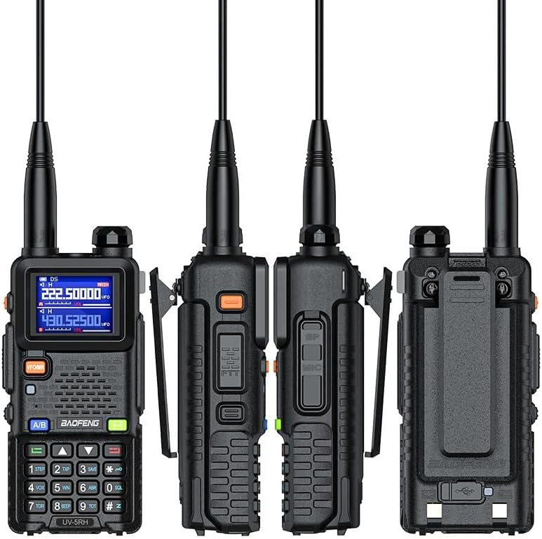BAOFENG Radio 5RH 8W Ham Radio Long Range Handheld Dual Band Rechargeable Copy Frequency USB-C Charging Two Way Radio