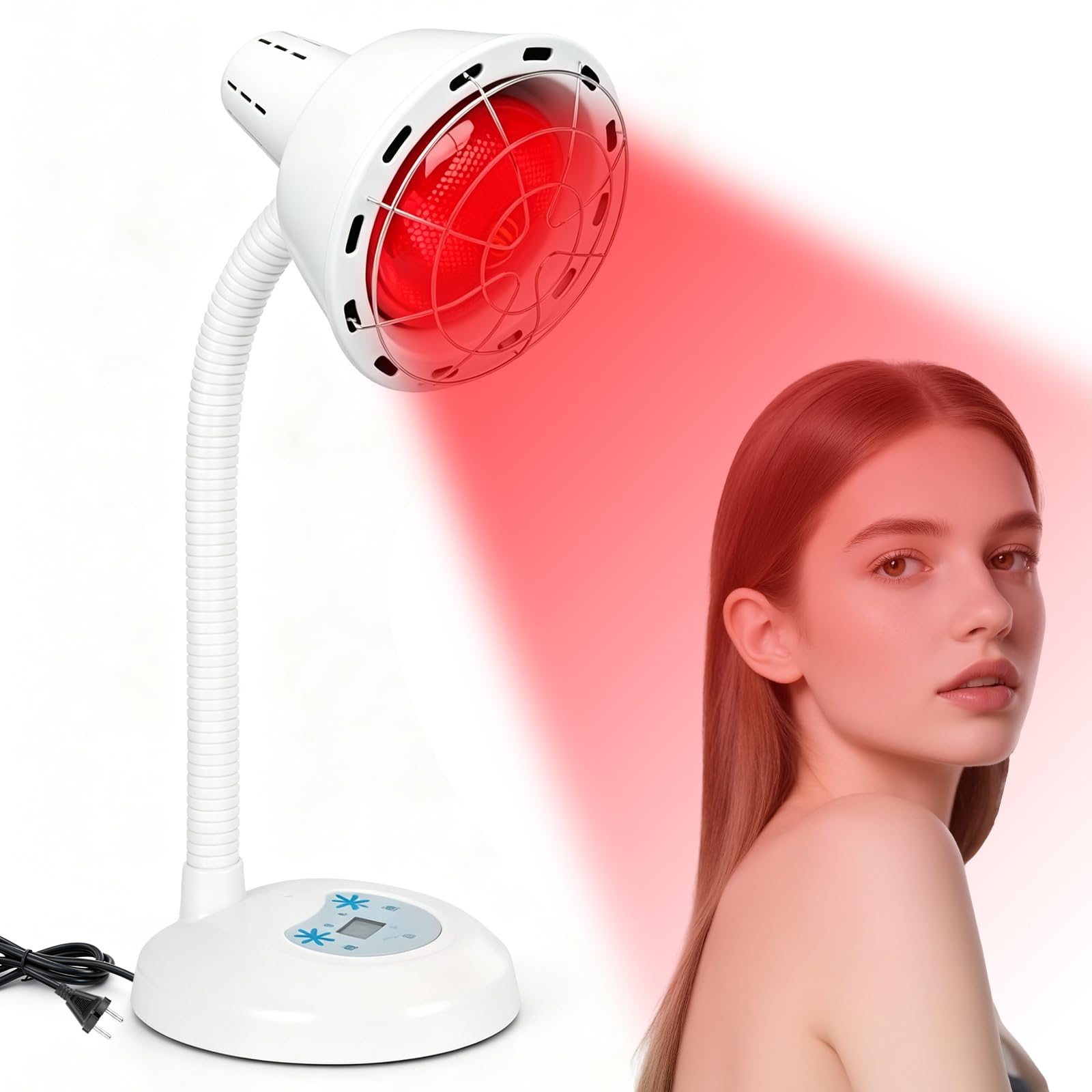 Infrarotlampe 275W mit Timer, Rotlichtlampe Wärmelampe