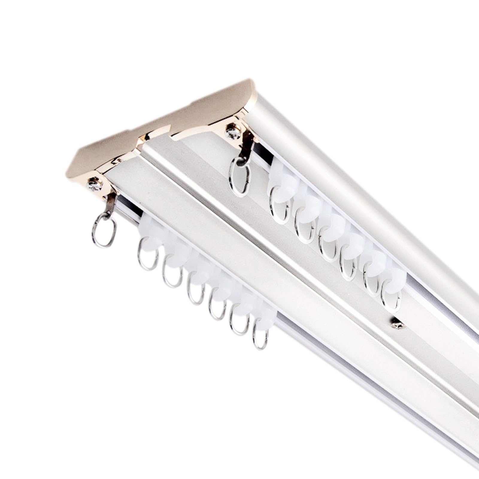 Binario per tenda a doppio soffitto in alluminio, 1 m ~ 10 m, per soggiorno, divisorio – bianco 130 cm – binario per tenda doccia in colore carbonizzato
