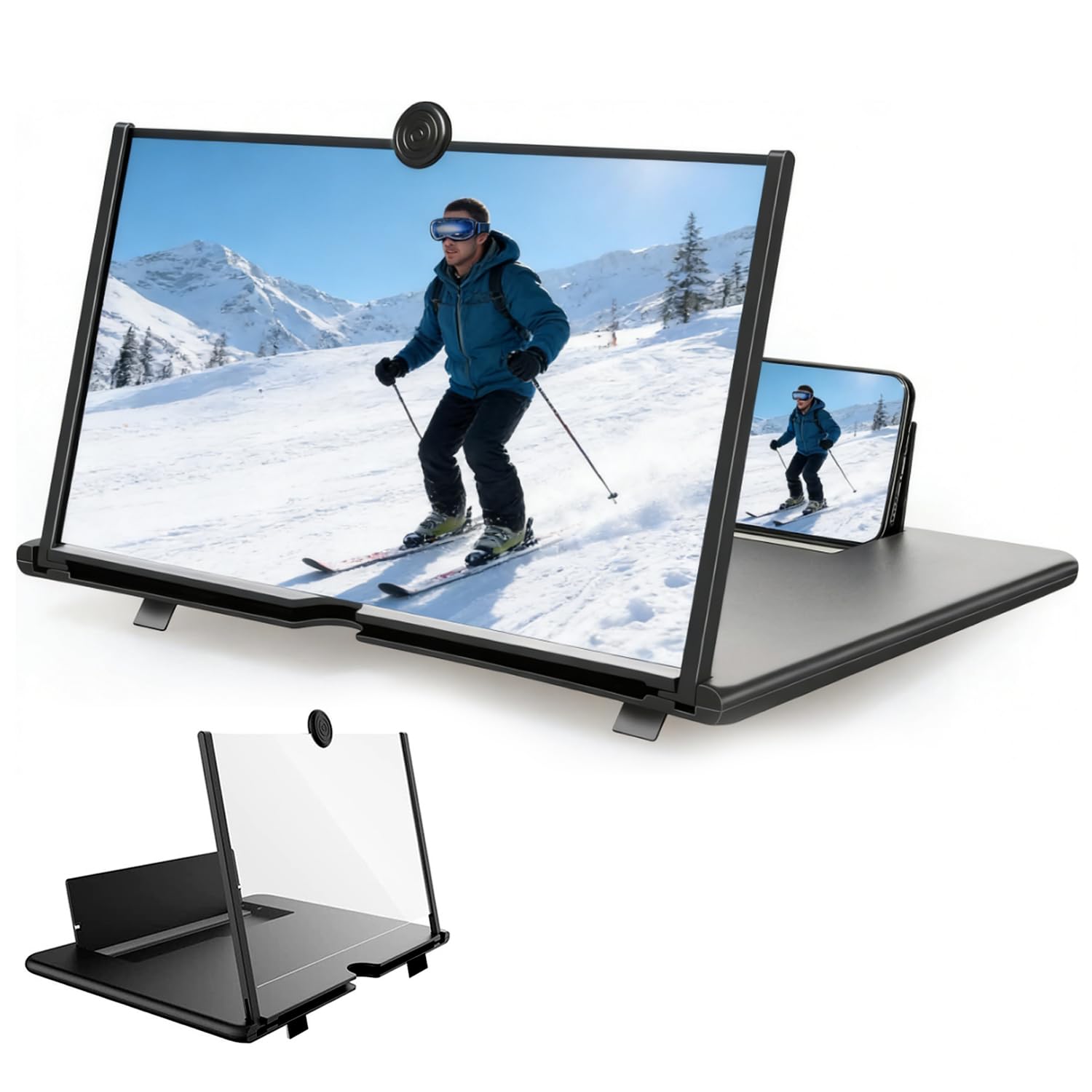 16 Pouces Agrandisseur ecran Telephone, loupe d'écran Anti Bleu 3D HD pour téléphone Portable, Loupe d'écran pour téléphone Portable, pour Regarder des Vidéos sur Tous Les Smartphones