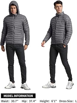 Xsylxgc Men's Puffer Jacket Lightweight Water-Resistant