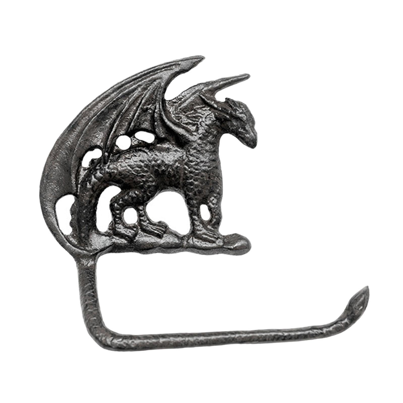 Colgador de toallas con forma de dragón, de hierro fundido, organizador de decoración para el hogar, colgador de toallas de mano montado en pared, Style a
