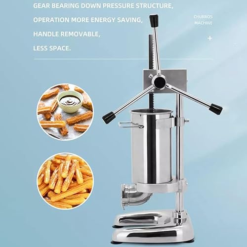 Miniatura 2 de TAHALI Fabricante manual de churro, comercial 2L manual español Donut Churro Maker Machine 5 tipos de moldes, Máquina española vertical de acero