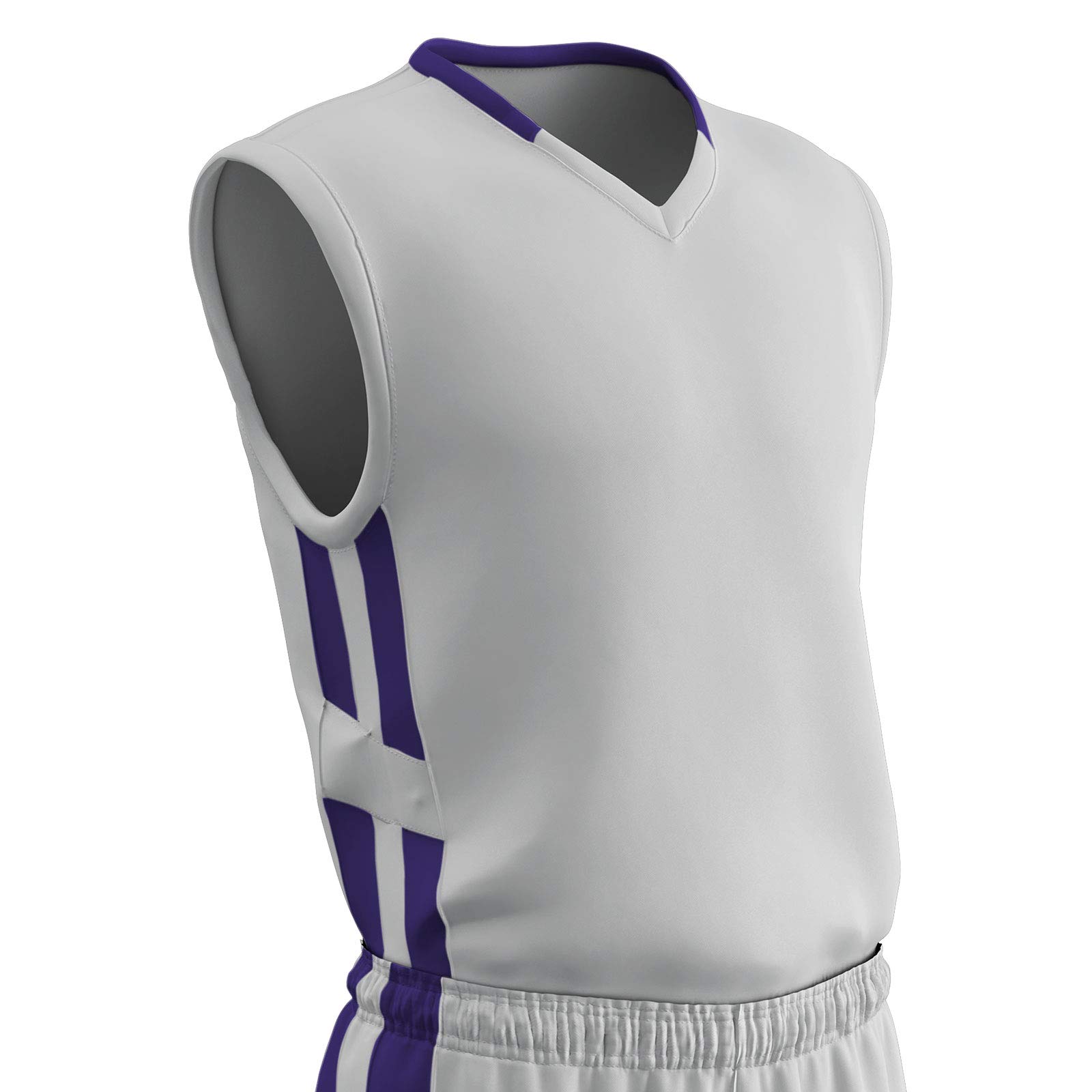 Maillot de basketball homme Champro polyester blanc violet M - 2
