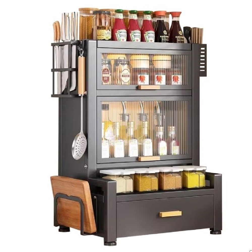 NYTRYD Kitchen Storage Spice Rack, Storage Drawer and