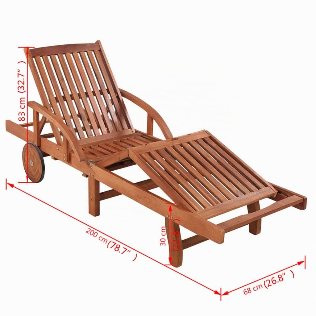 vidaXL Tumbona de Madera Maciza de Acacia