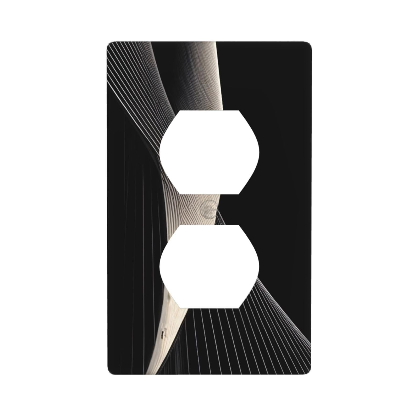 Abstract Curves Decorative Switch Plate Cover-Unbreakable Polycarbonate Wall Plate for Home Office, 1 Gang with Screws