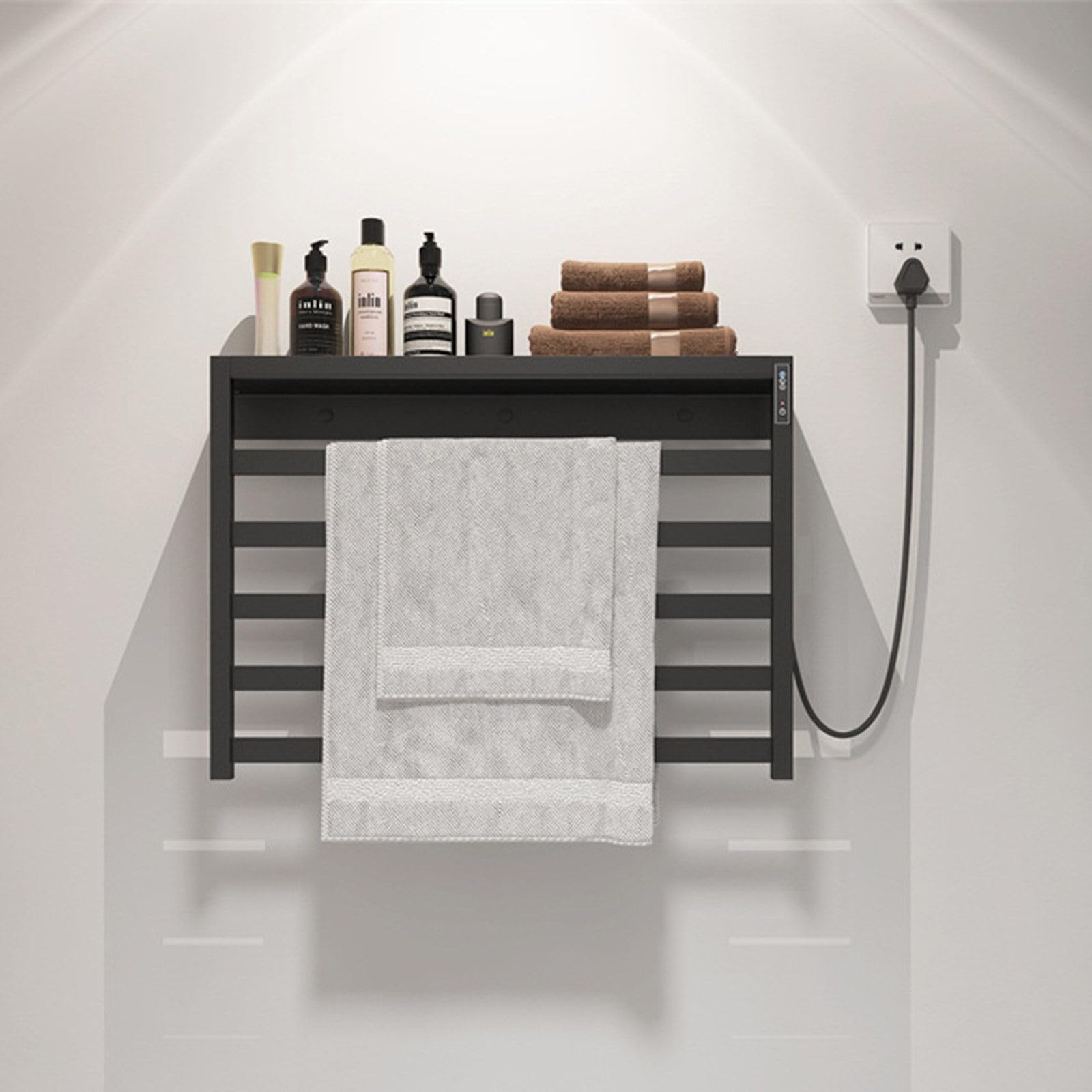 Scaldasalviette Elettrico, 55℃ Termostatico Termoarredo Bagno, Termoarredo Elettrico con Timer 50W Radiatore a Parete Dimensioni 48X42CM