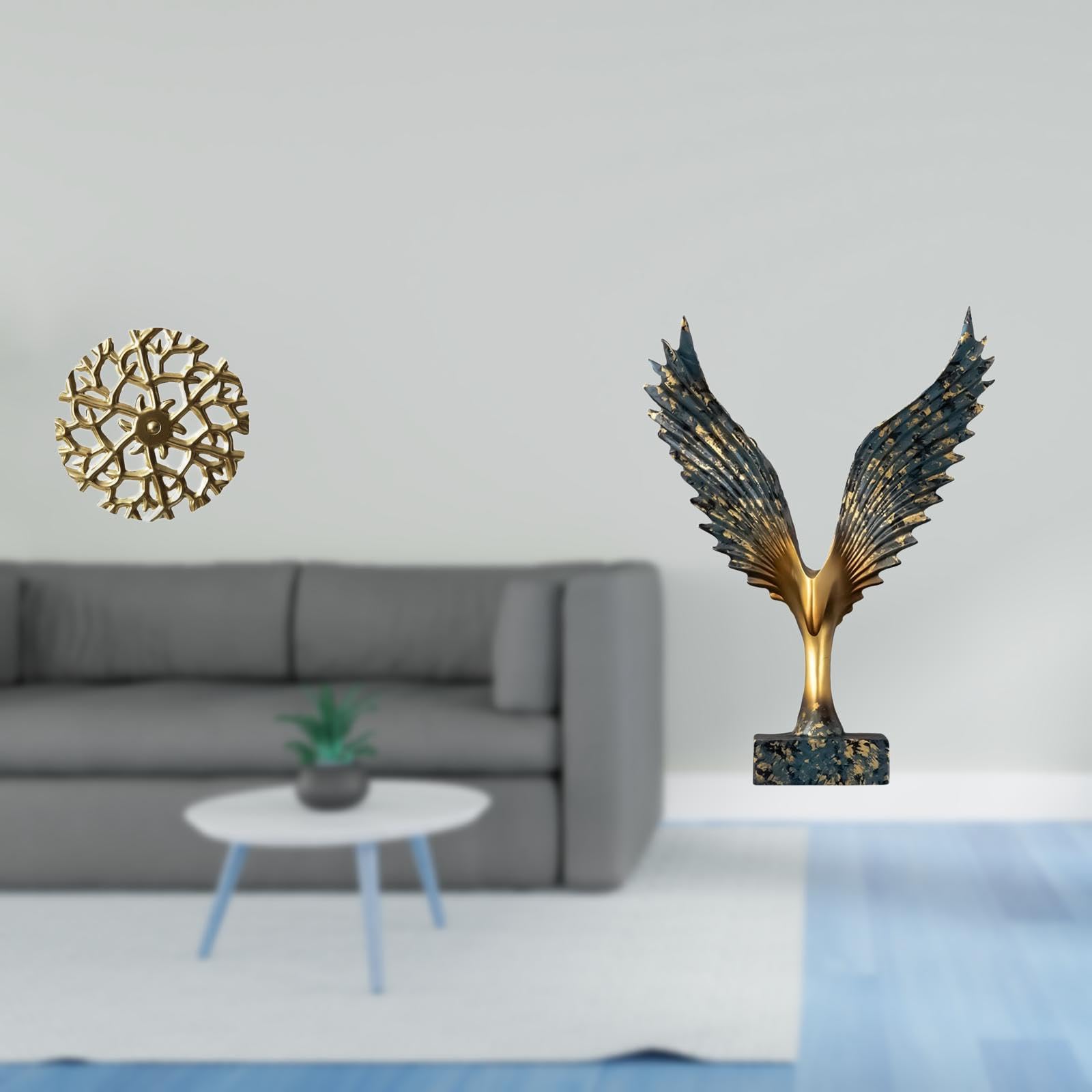 Enakshi® Metal Wall Sculpture Resin Spreading Wing Statue Plaque 3D Hanging Pendants Feng Shui Ornament Rustic Scenic Wrought Iron Decorative Art for Office Living Room-image-39