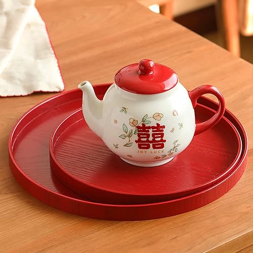Miniatura 9 de Juego de tazas de té de porcelana china, juego de té de cerámica con bandeja para boda, fiesta, decoración del hogar, ceremonia de inauguración de