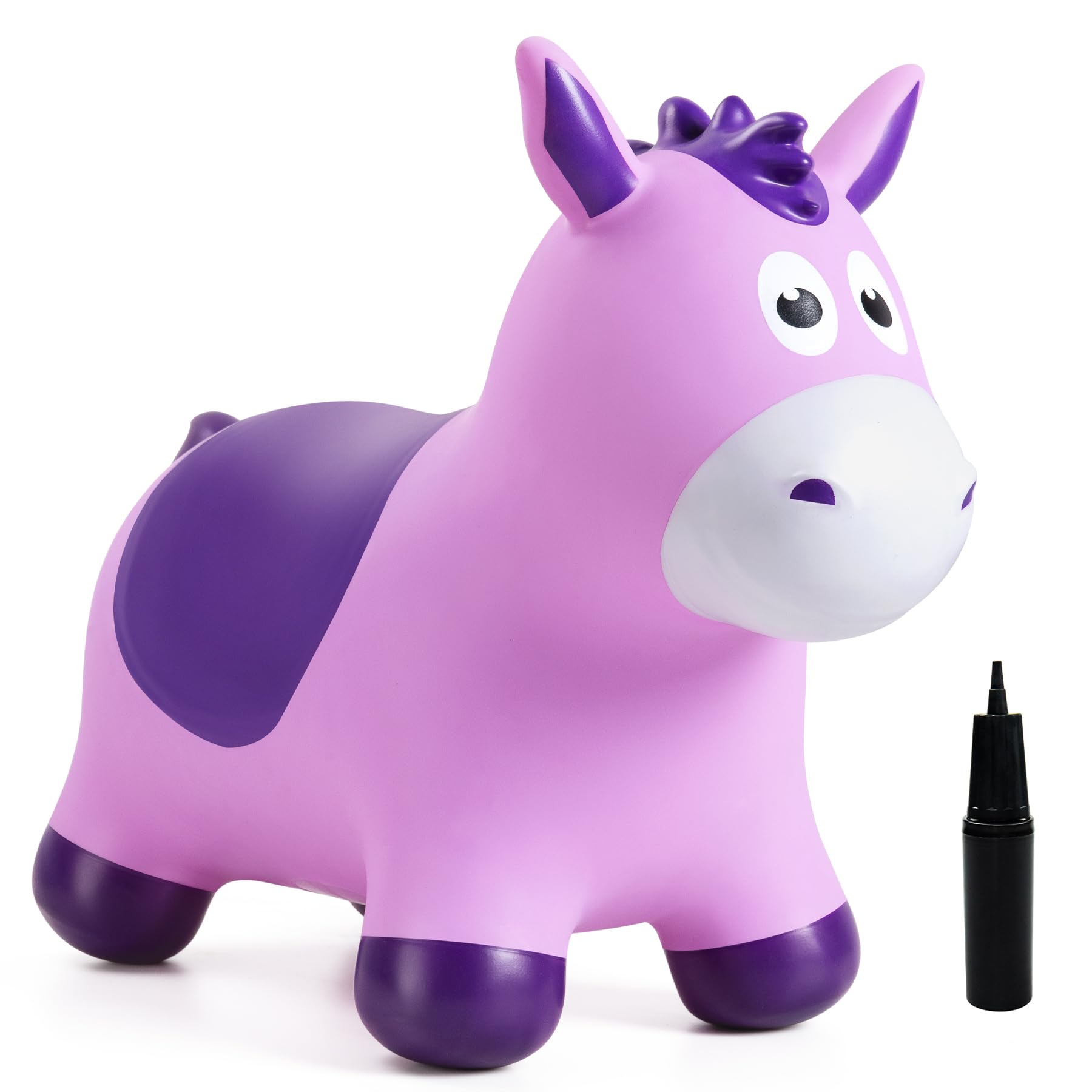 INPODAK Bouncy Animal Hopper Purple Horse Hoppers for Kids Ride On Toy — image 1