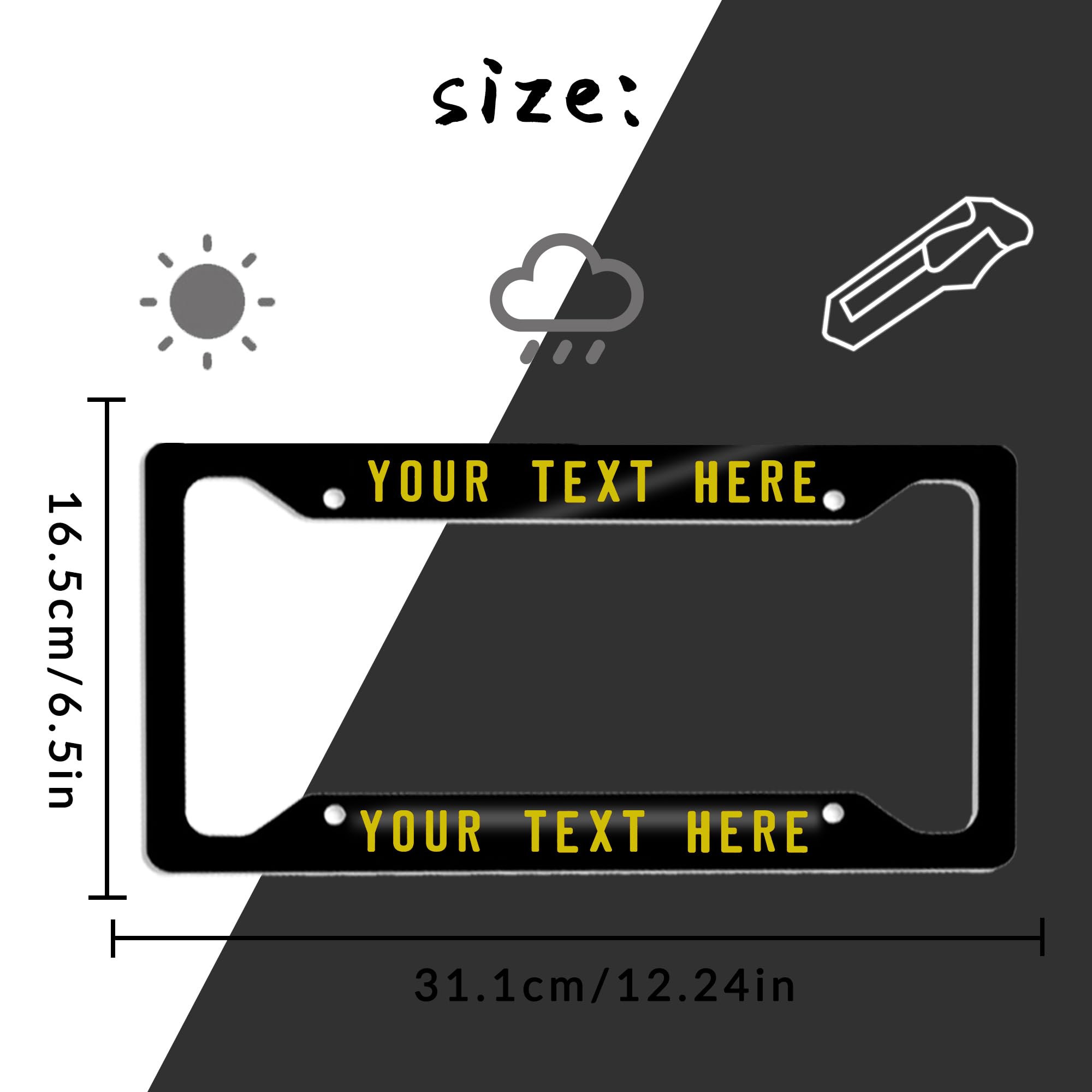 Custom License Plate Frames Personalized License Plate Frame Custom License Plate Holder with Any Text Photo Logo 12