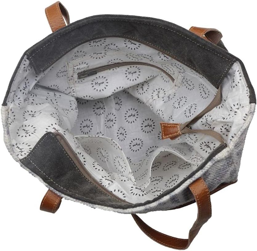 Myra Bag Urbane Elegance Tote Bag Upcycled Cotton & Leather S-2812
