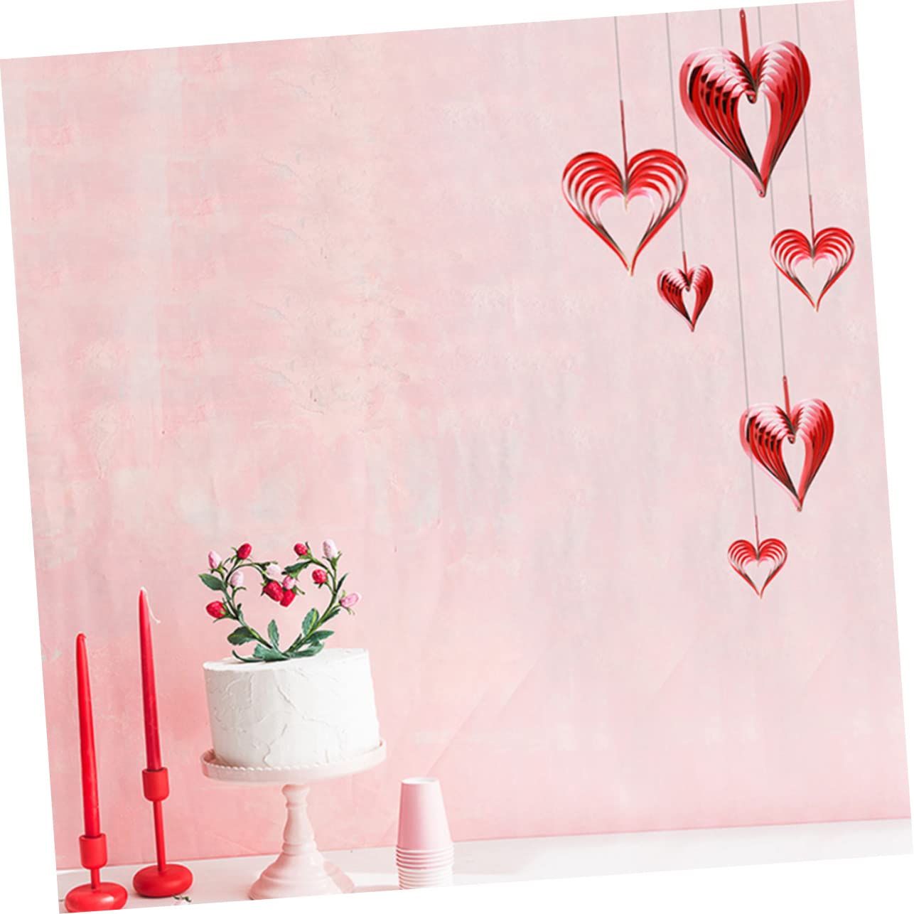 Cabilock 24stücke Teiliges Herz-Girlande Für Valentinstag Und Hochzeiten Hängende Herzdekoration Für Romantische Feiern Fenster Und Türen Für Feierlichkeiten Und