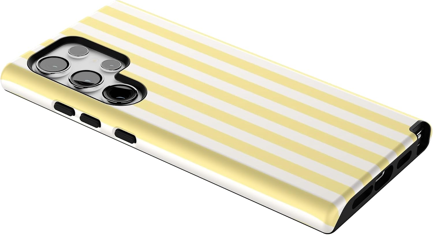 Casely Galaxy S24 Ultra Case | Butter Yellow Stripes | Sunday Best | Essential Slim Dual-Layer Protective Design