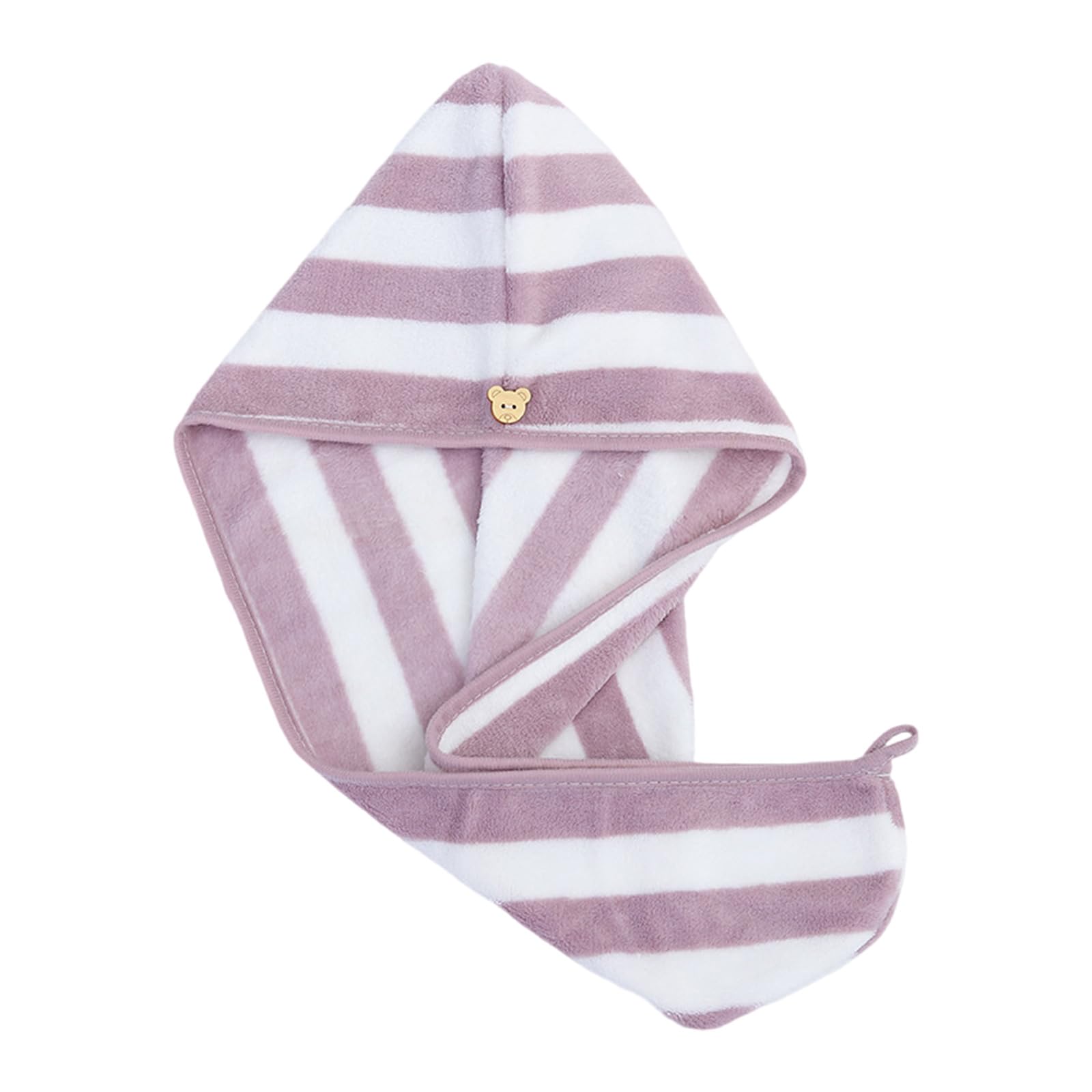 Carotoe Women's A Hair Towel Strong Bsorbent Striped Fleece Hair Towel For Fast Drying Nd Protections Fter Shower Or Swim Quick Drying Turban